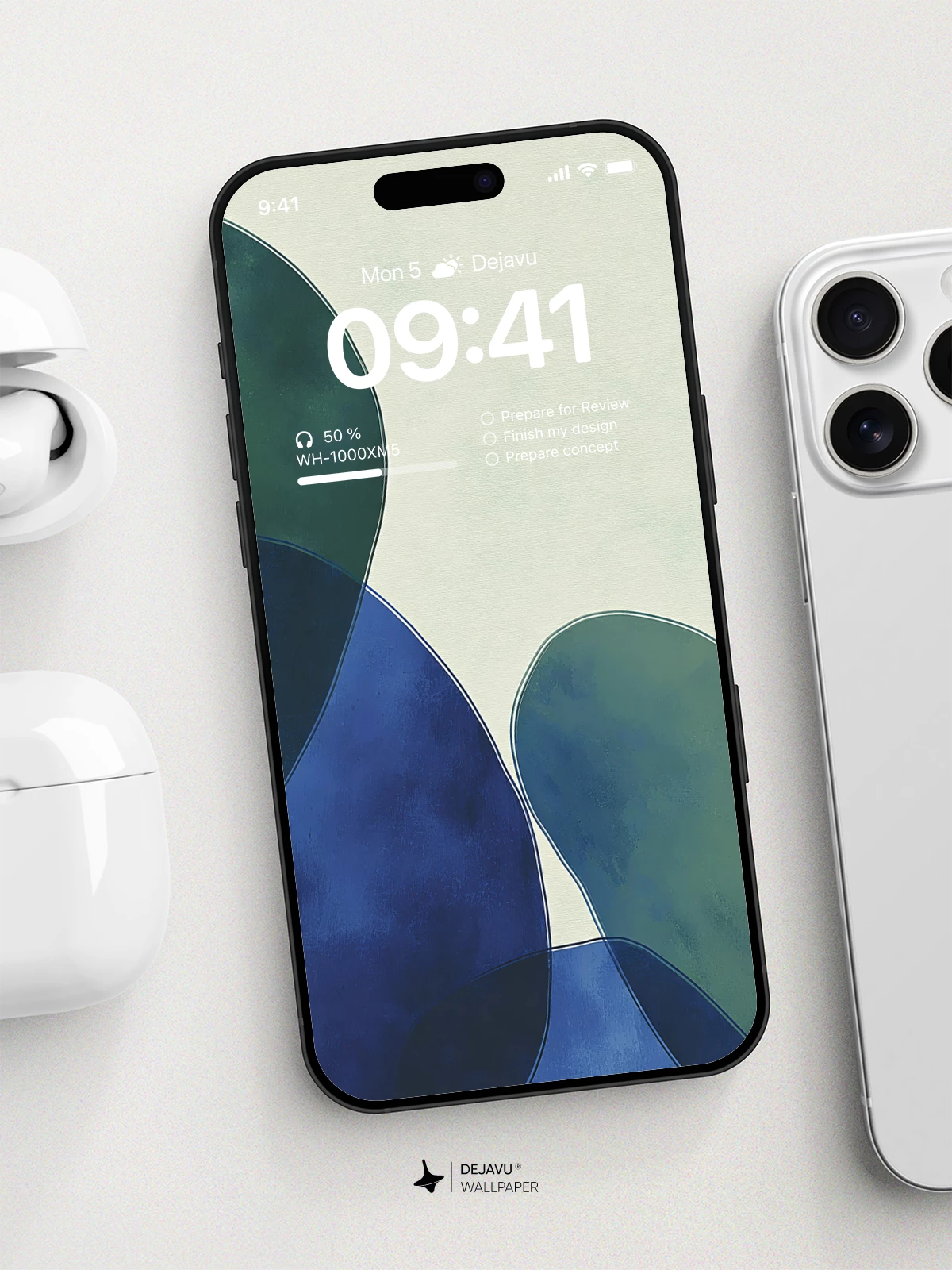 Abstract Blue Green Wallpaper 4K for iPhone Lock Screen