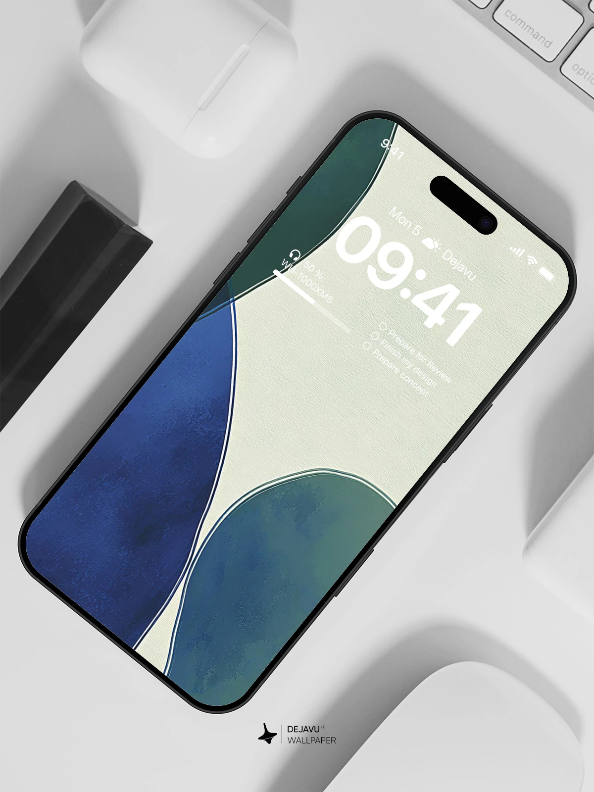 Abstract Blue Green Wallpaper 4K for iPhone Lock Screen