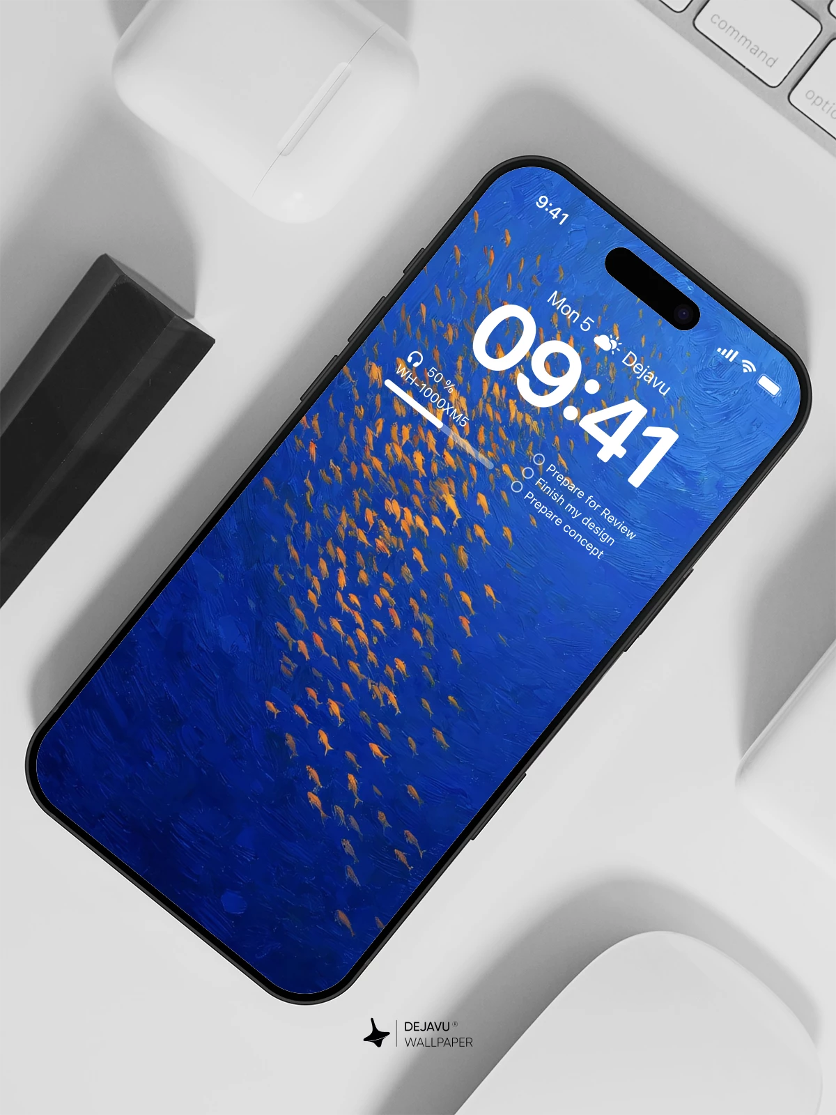 Ocean Fish School Wallpaper 4K for iPhone Lock Screen