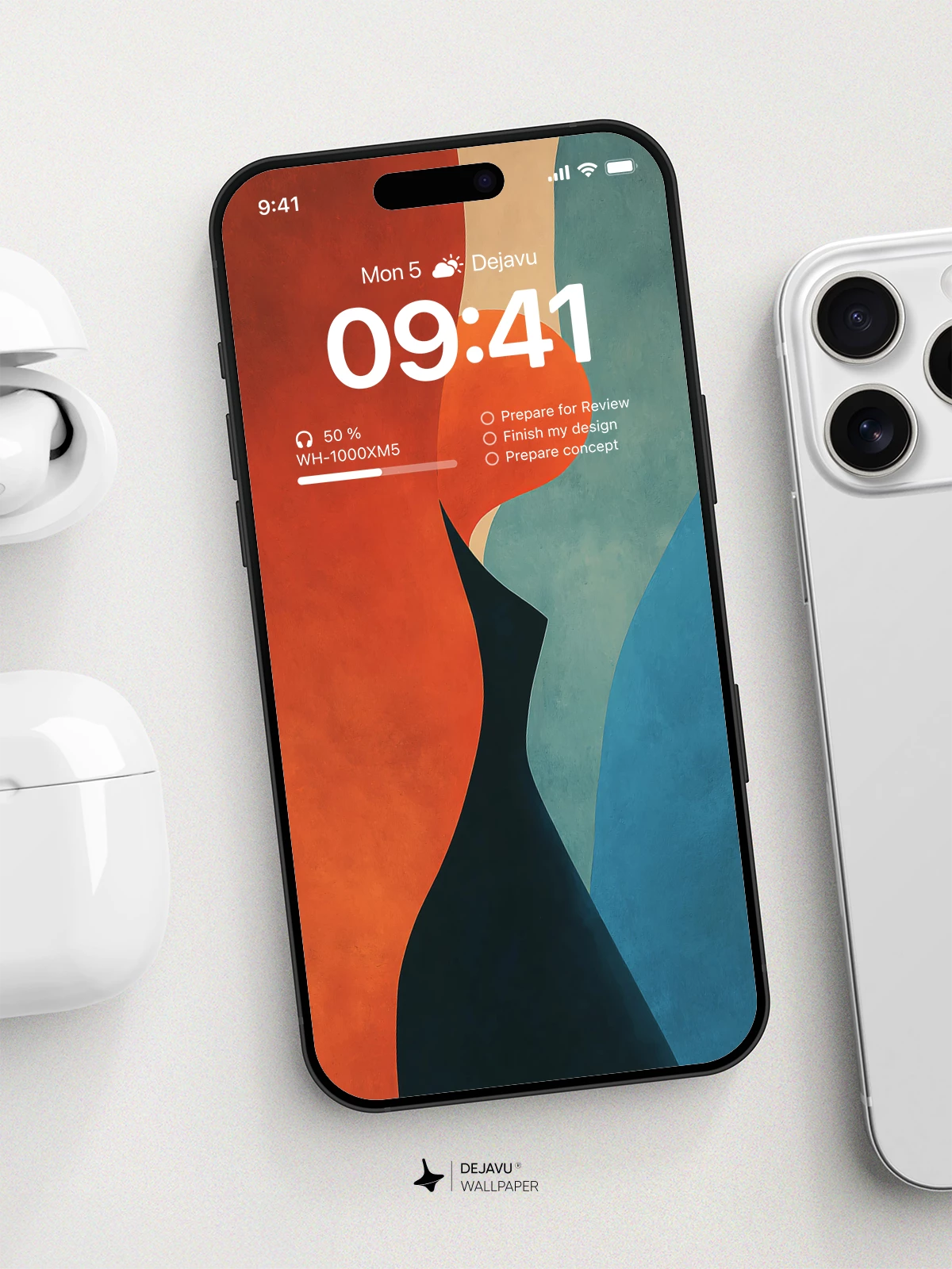 Abstract Orange and Blue Wallpaper 4K for iPhone Lock Screen