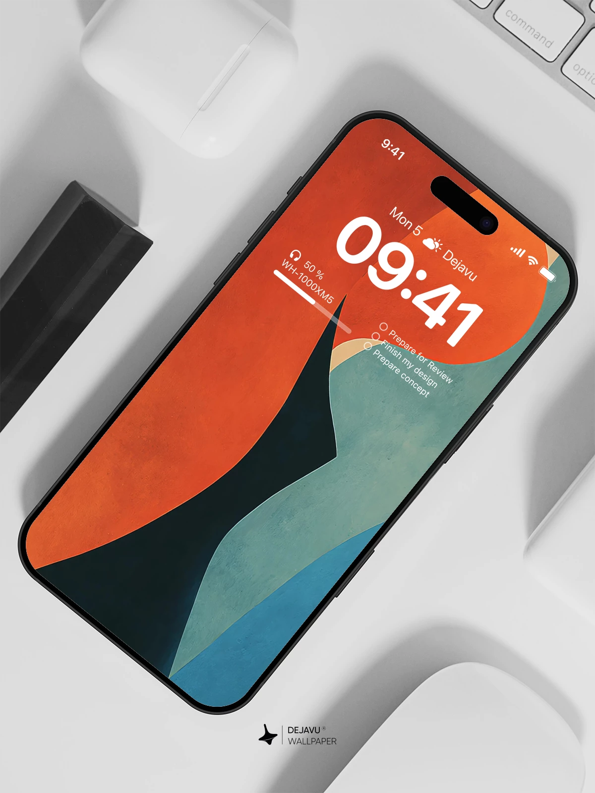 Abstract Orange and Blue Wallpaper 4K for iPhone Lock Screen