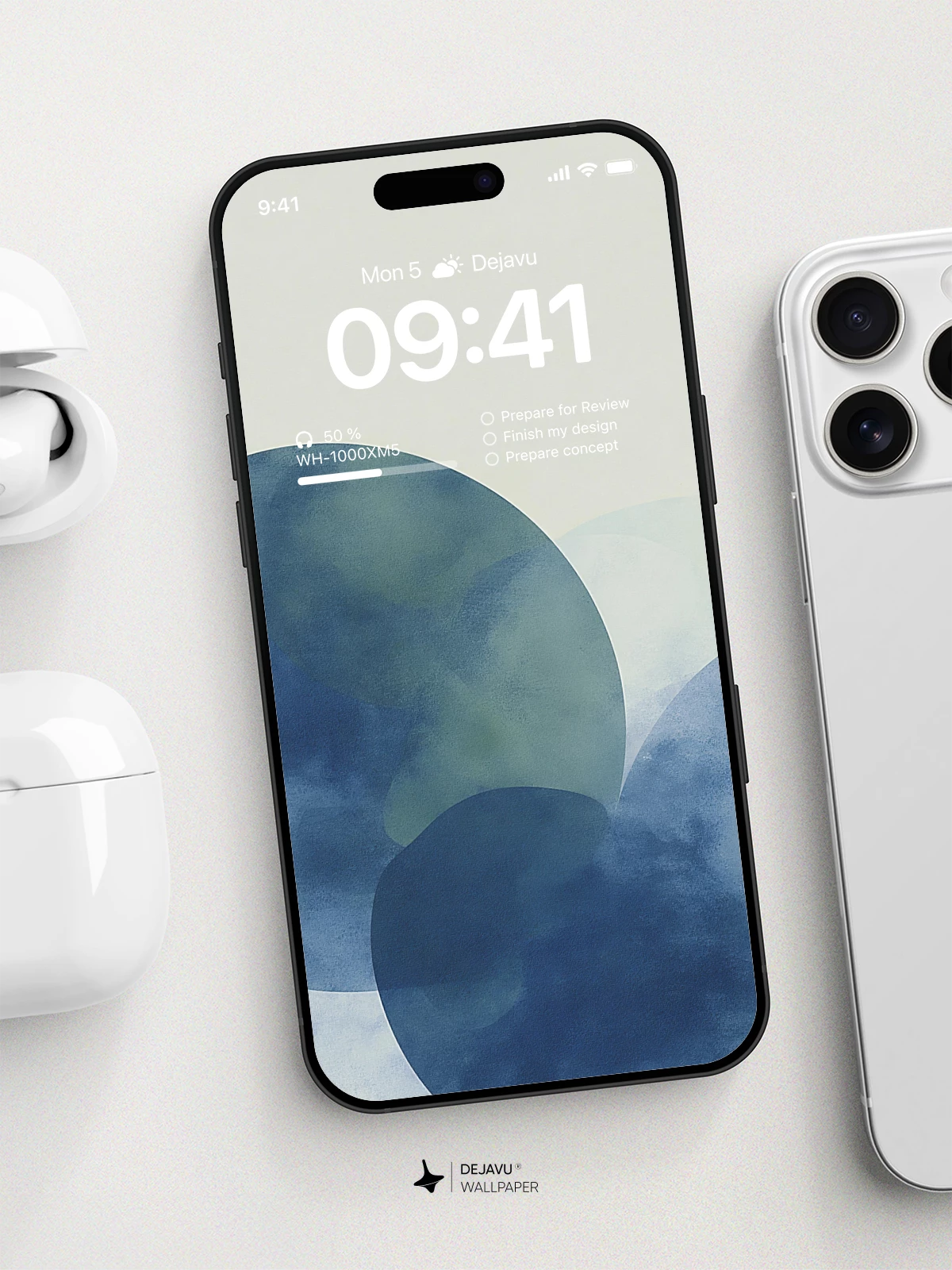Blue Abstract Circles Wallpaper 4K for iPhone Lock Screen