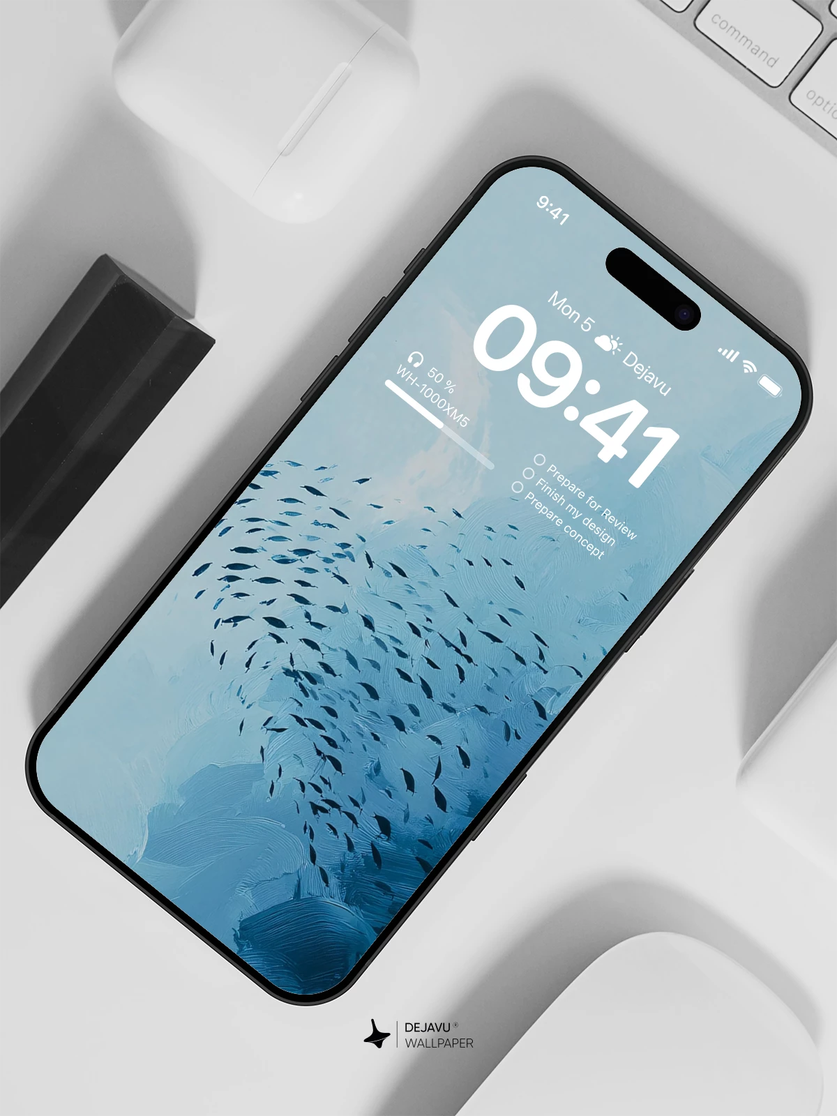 Blue Ocean Fish School Wallpaper 4K for iPhone Lock Screen