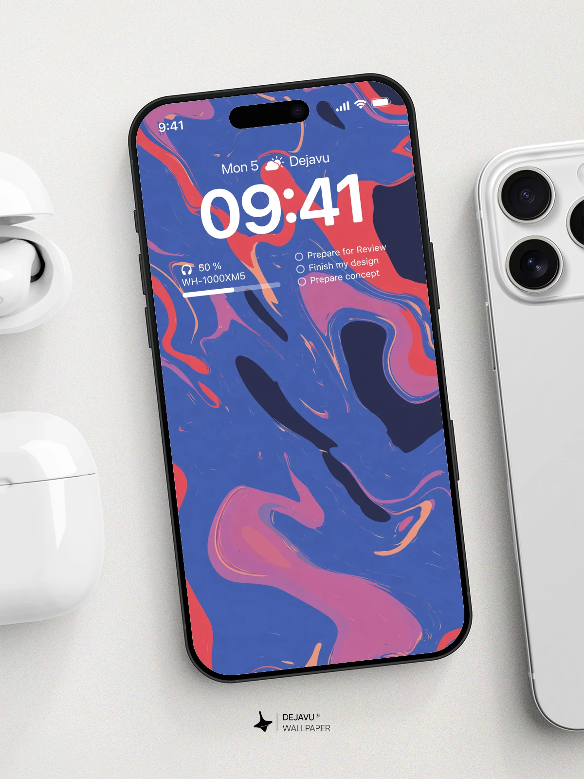 Abstract Blue and Red Wallpaper 4K for iPhone Lock Screen