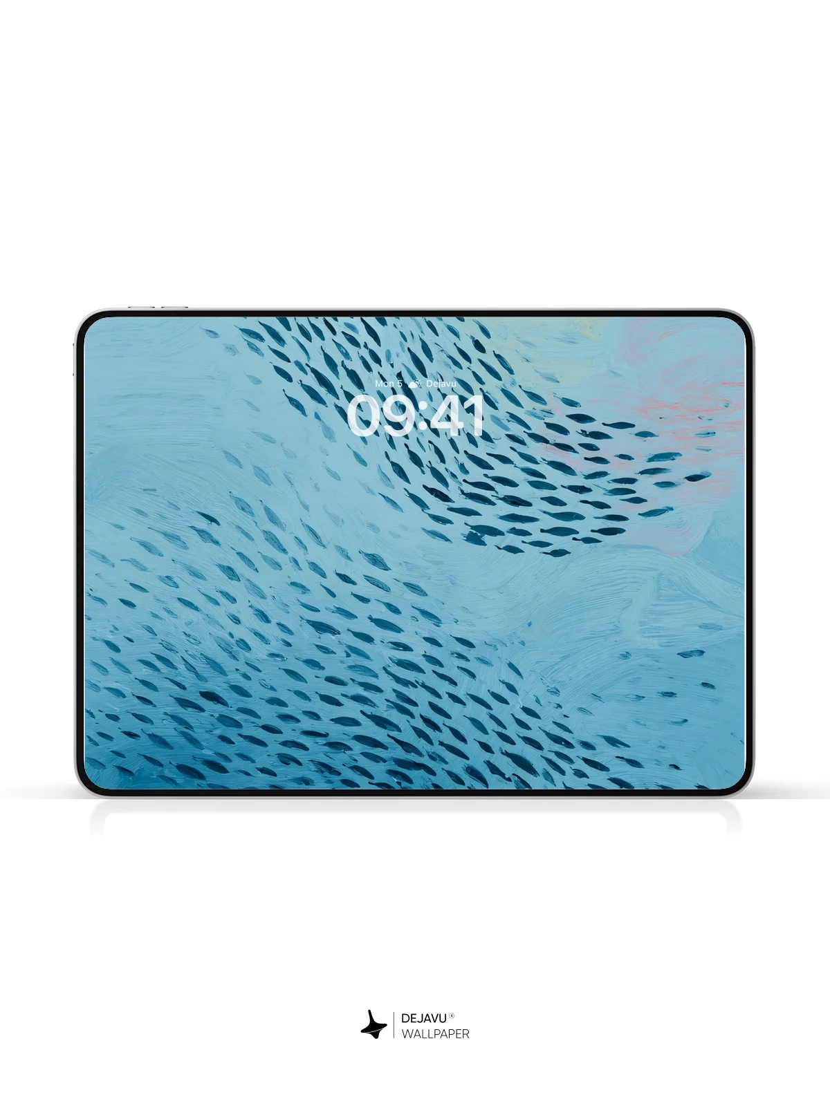 Blue Abstract Fish School Wallpaper 4K for iPhone Lock Screen