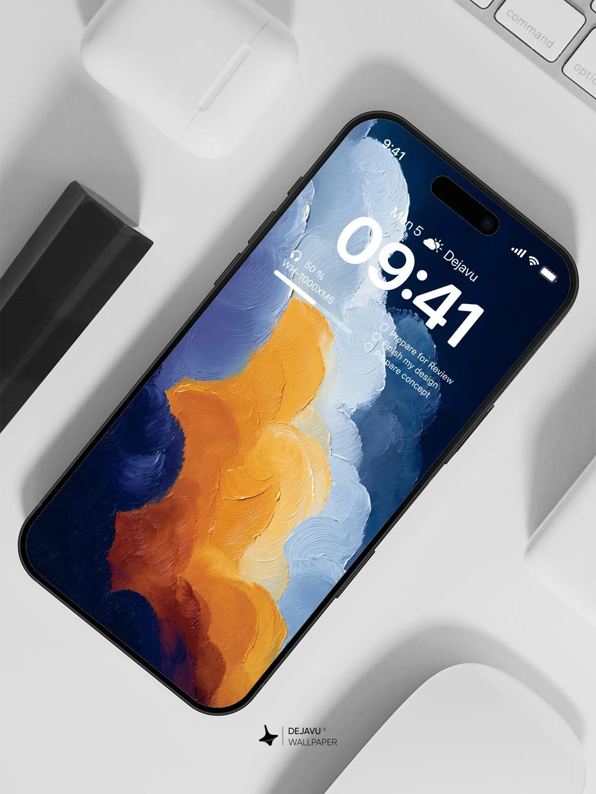 Dark Clouds with Orange Light Wallpaper 4K for Mobile Background