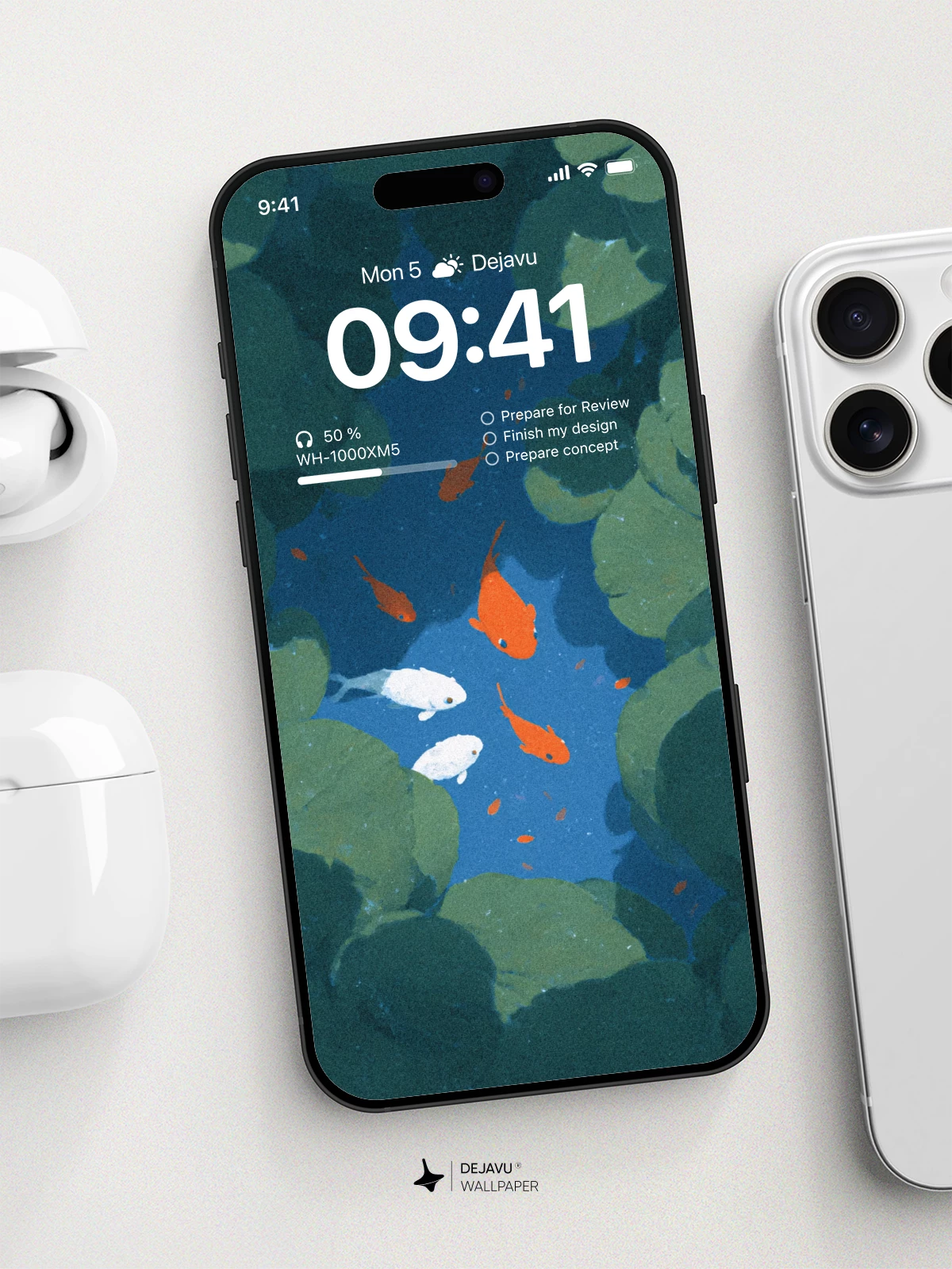Koi Fish Pond Wallpaper 4K for iPhone Lock Screen
