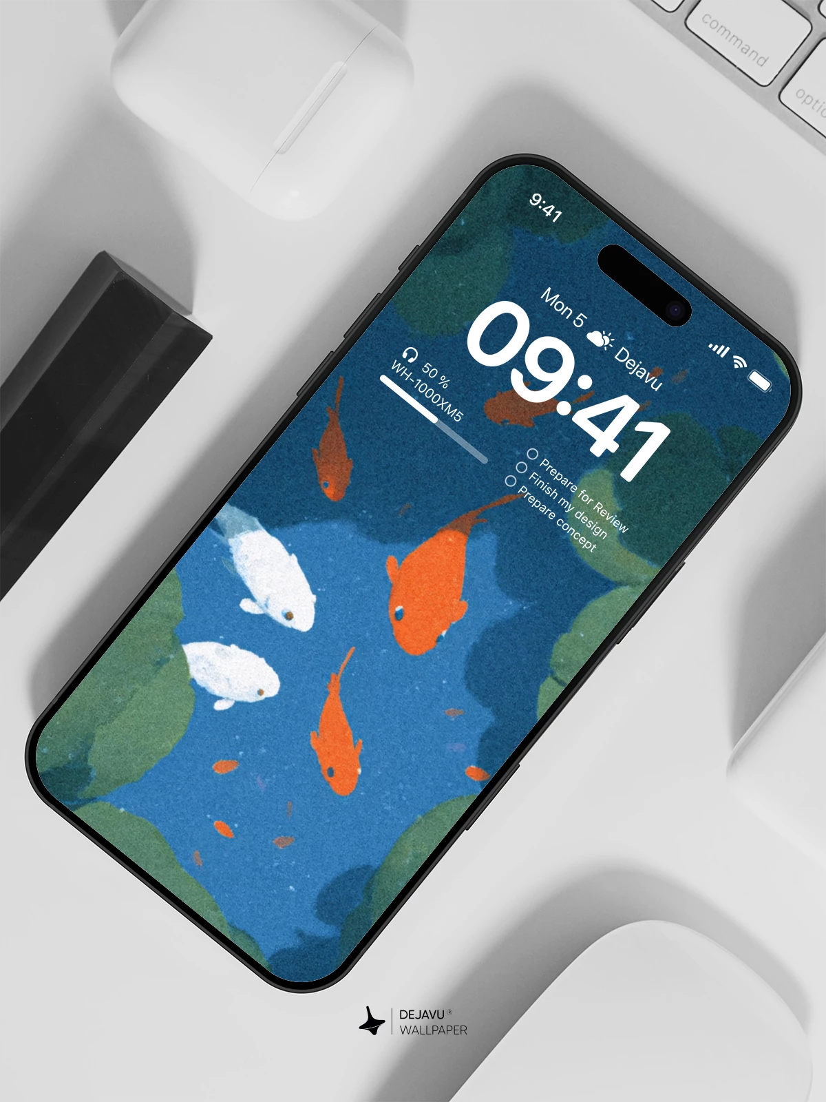 Koi Fish Pond Wallpaper 4K for iPhone Lock Screen