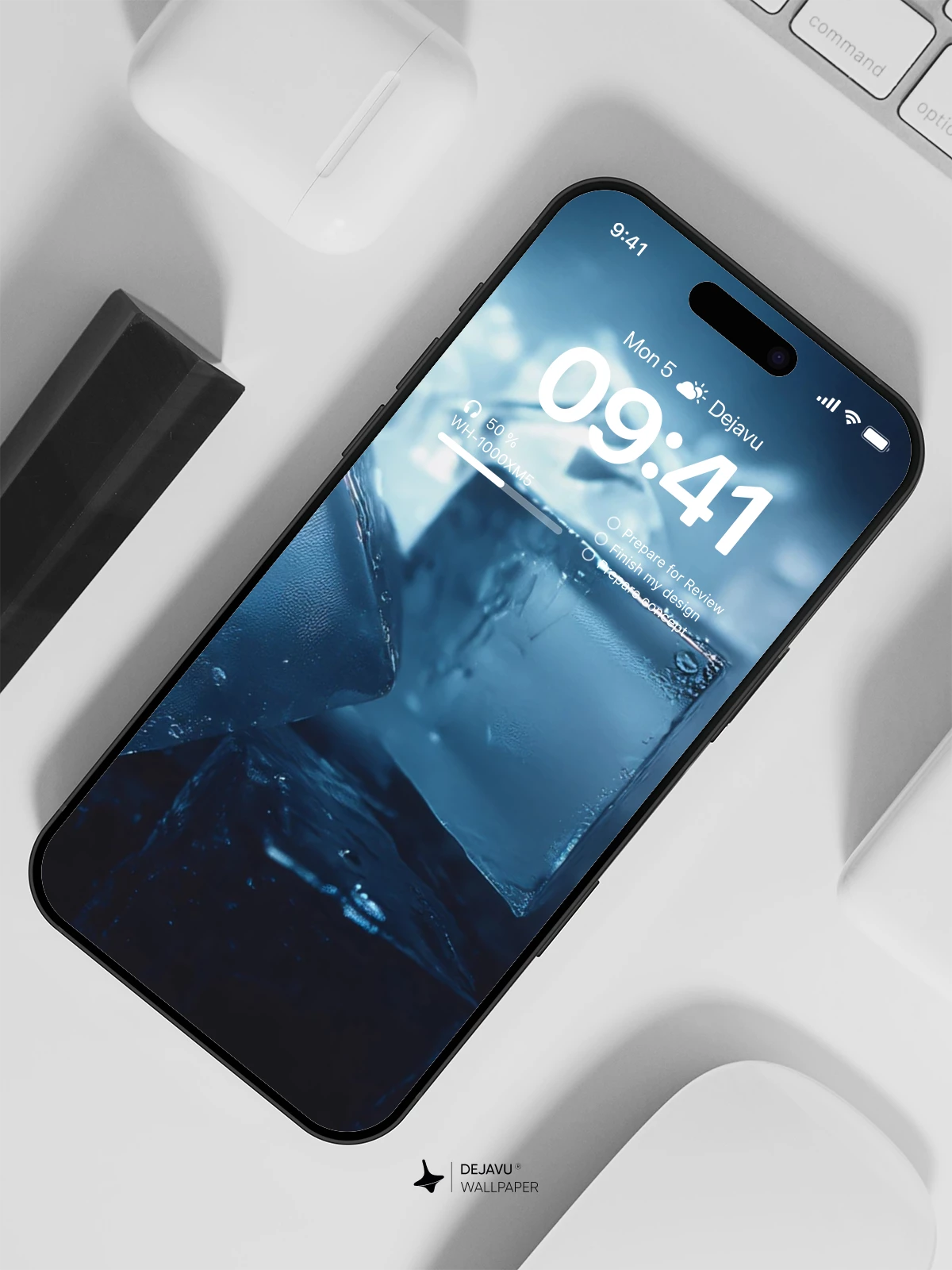 Blue Ice Cubes Wallpaper 4K for iPhone Lock Screen