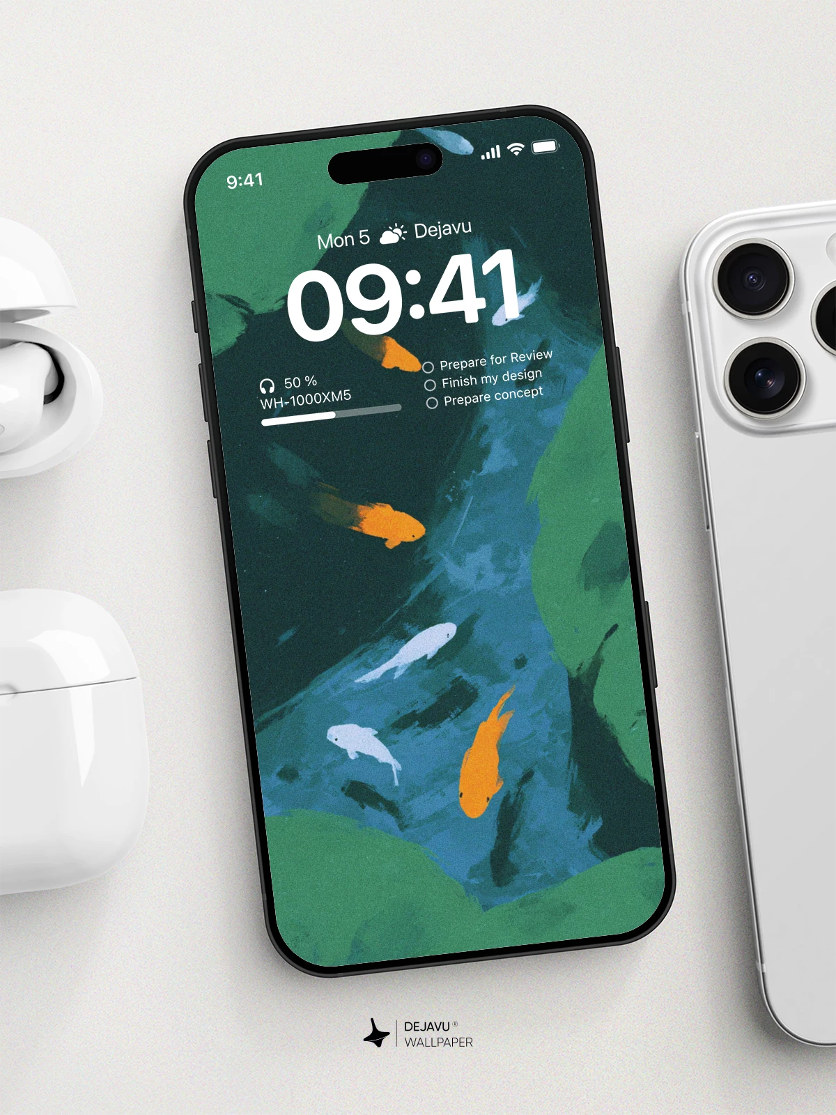 Koi Fish Pond Wallpaper 4K for iPhone Lock Screen