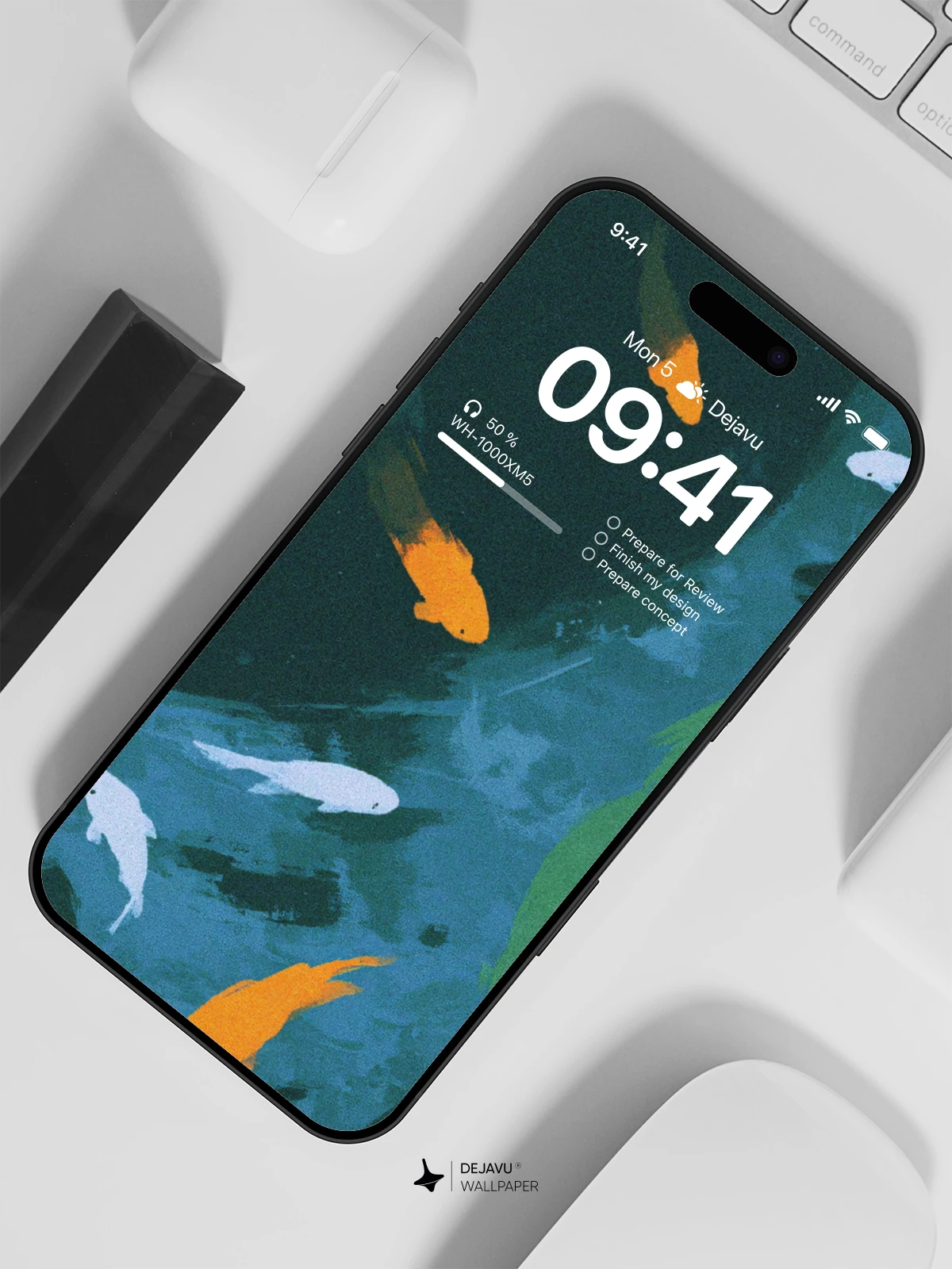 Koi Fish Pond Wallpaper 4K for iPhone Lock Screen