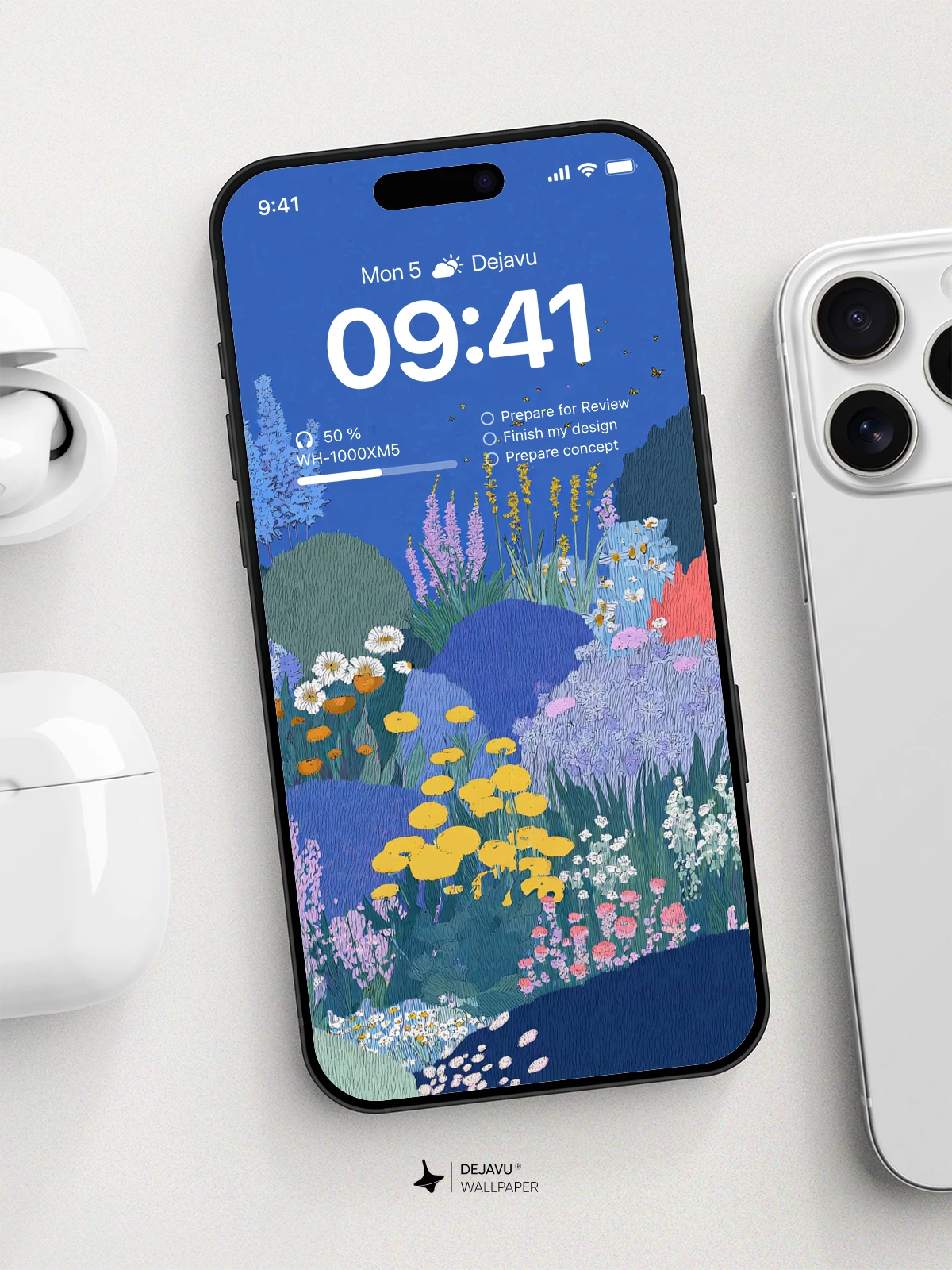 Floral Landscape Wallpaper 4K for iPhone Lock Screen