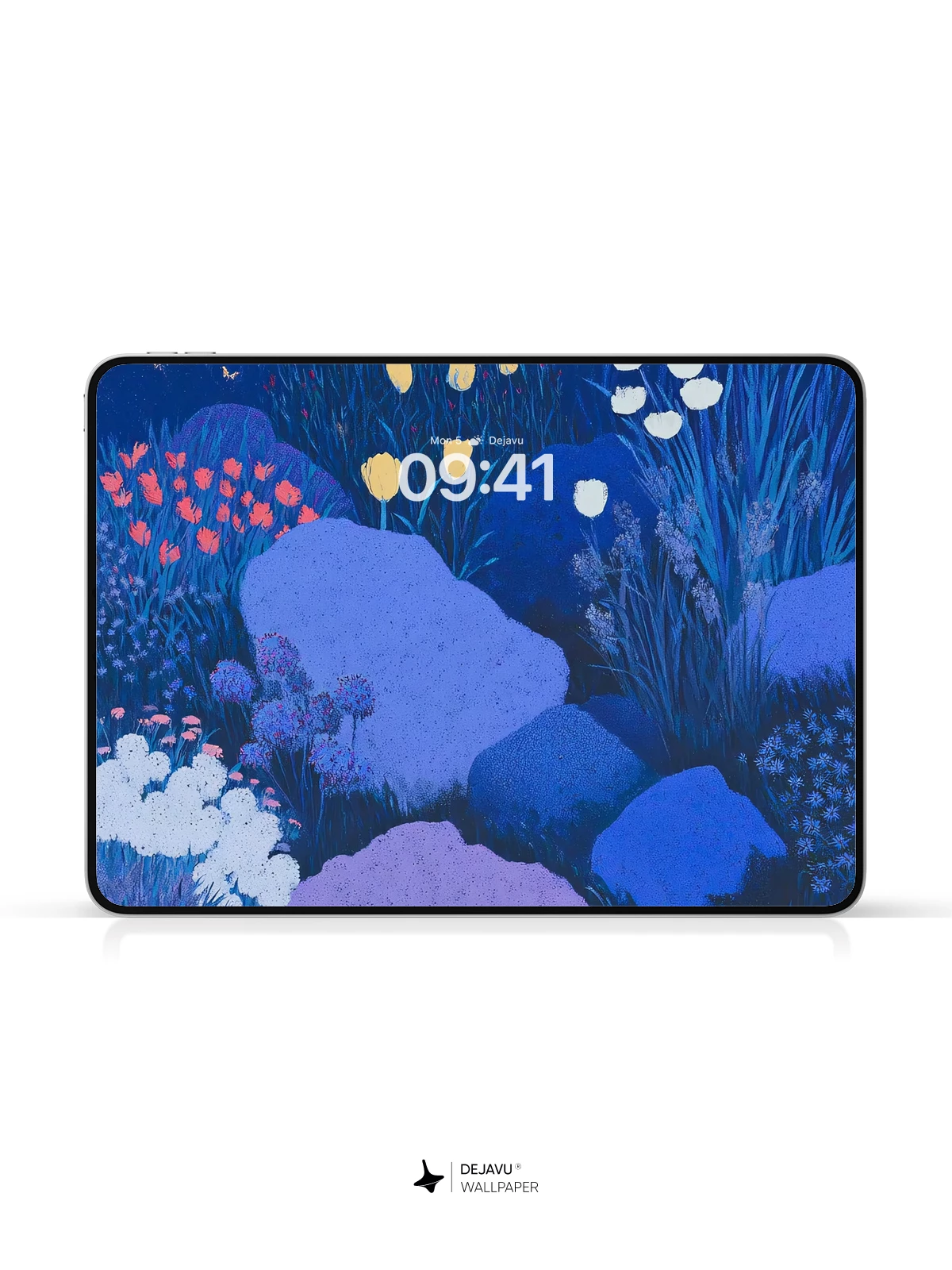 Blue Floral Garden Wallpaper 4K for iPhone Lock Screen