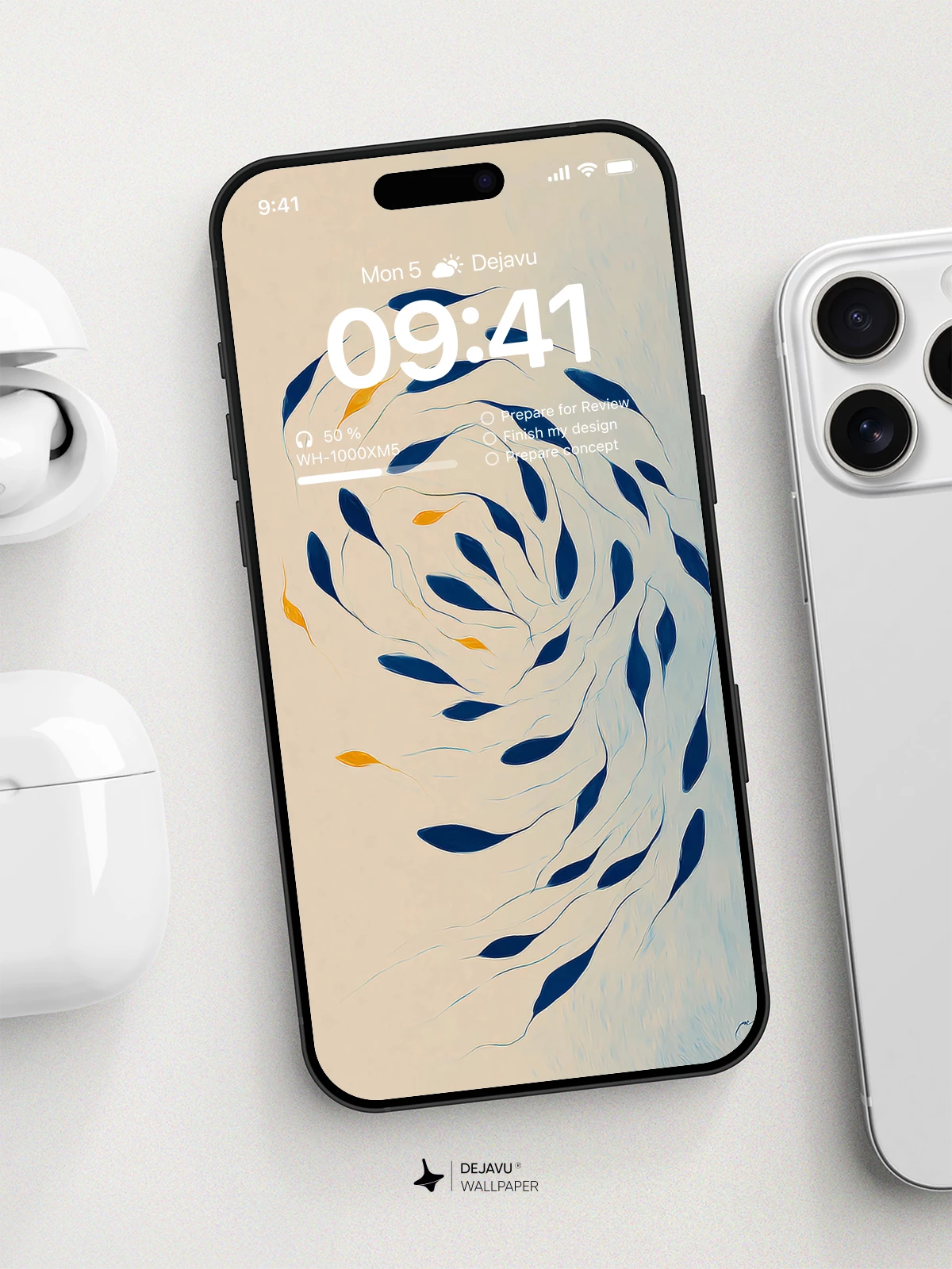 Abstract Spiral Leaf Wallpaper 4K for iPhone Lock Screen