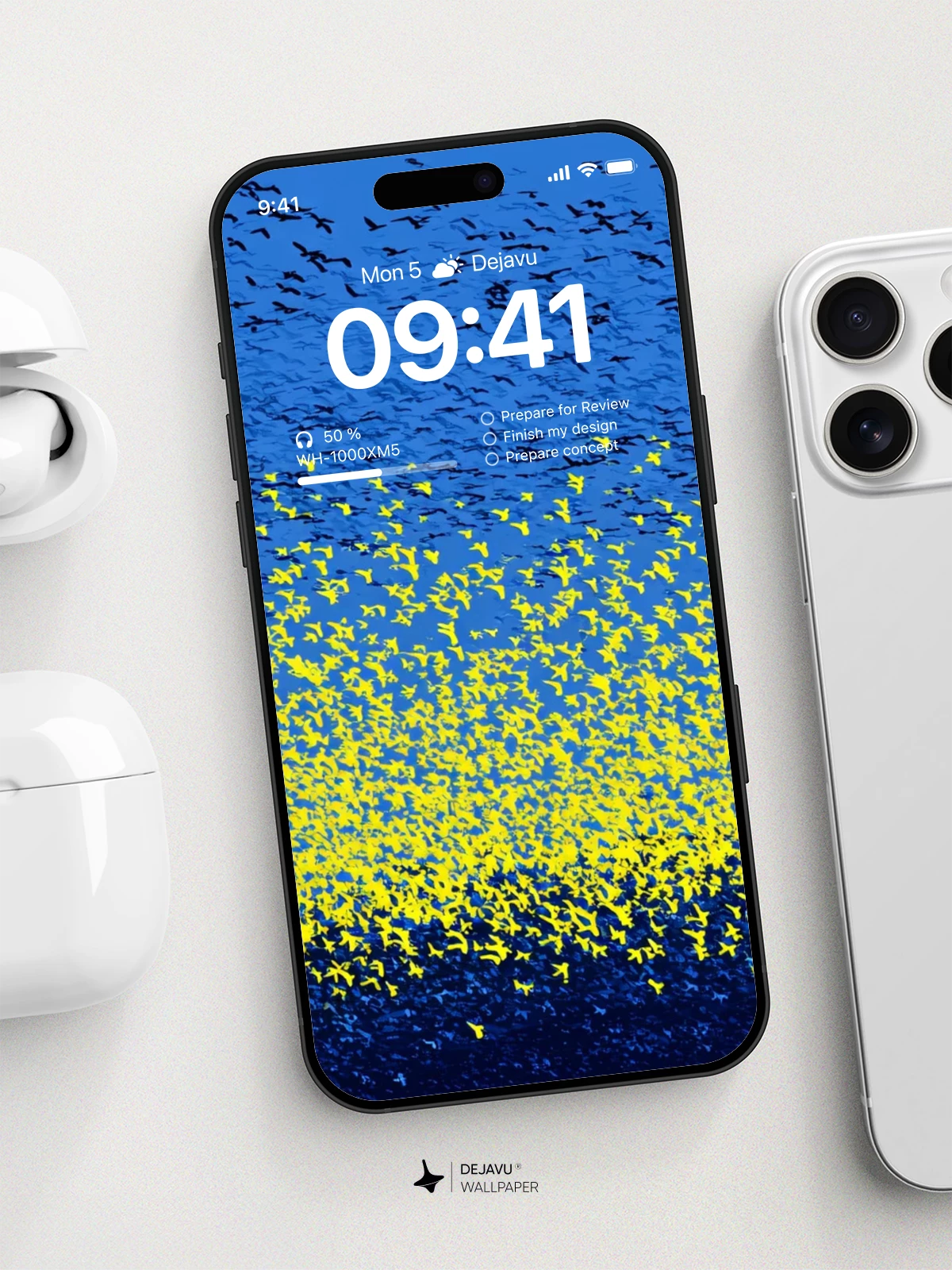 Yellow and Blue Abstract Wallpaper 4K for iPhone Lock Screen