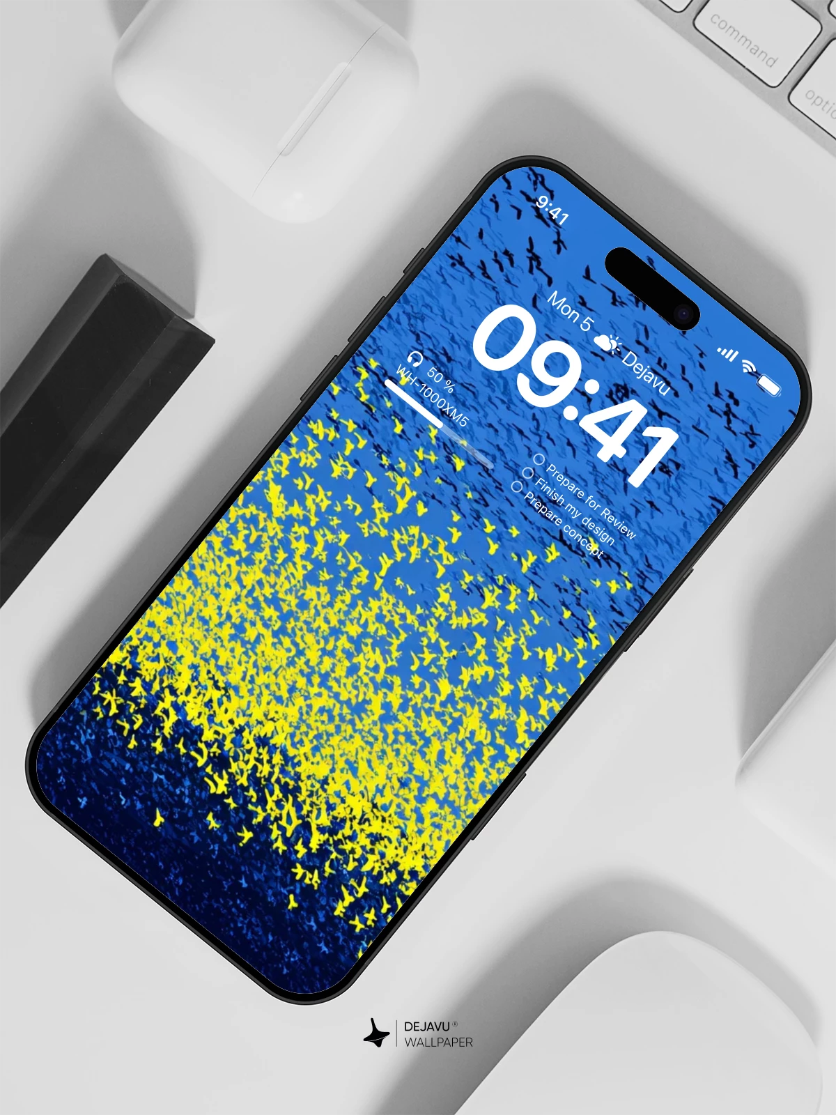 Yellow and Blue Abstract Wallpaper 4K for iPhone Lock Screen
