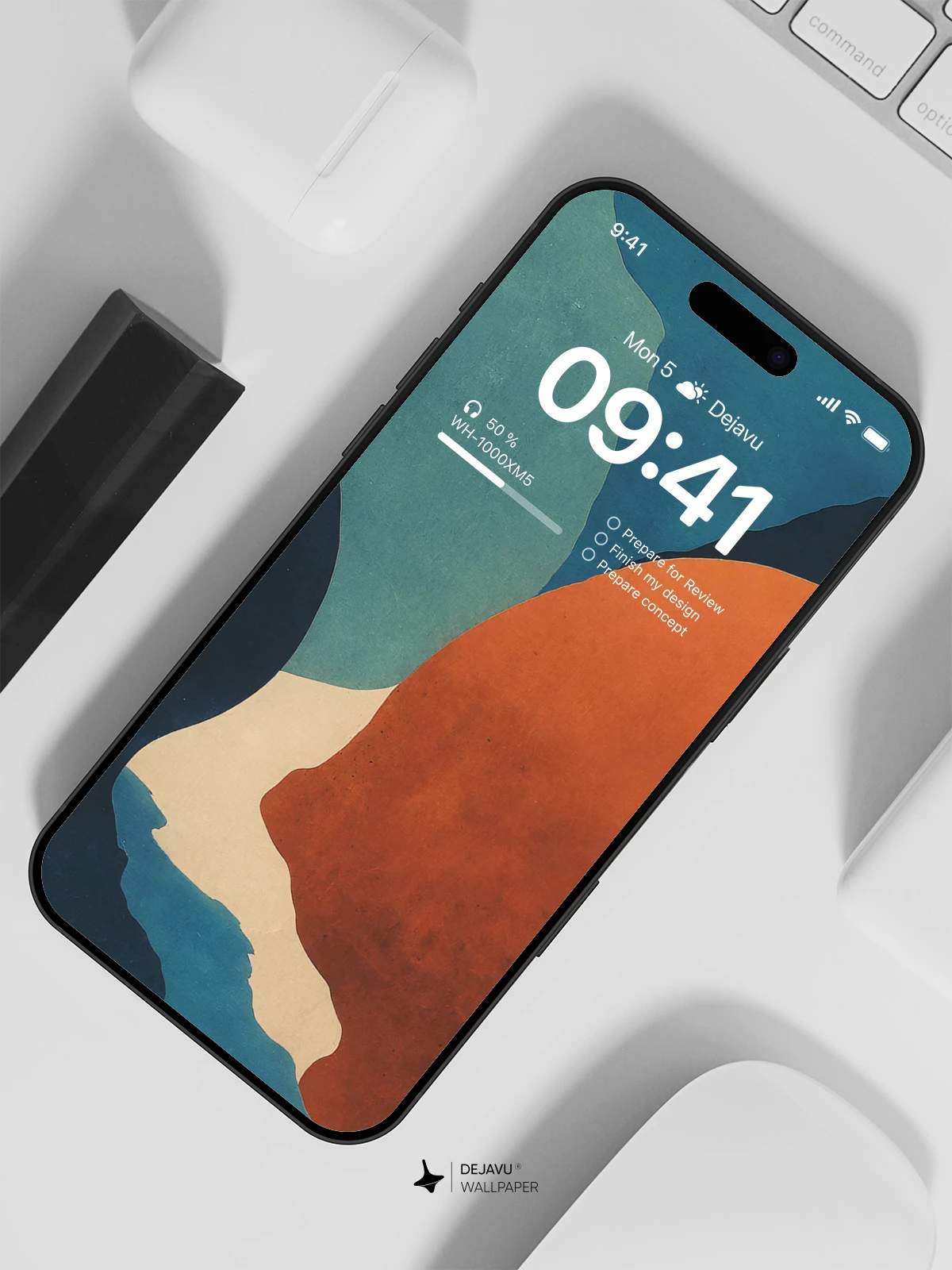 Abstract Blue Orange Wallpaper 4K for iPhone Lock Screen
