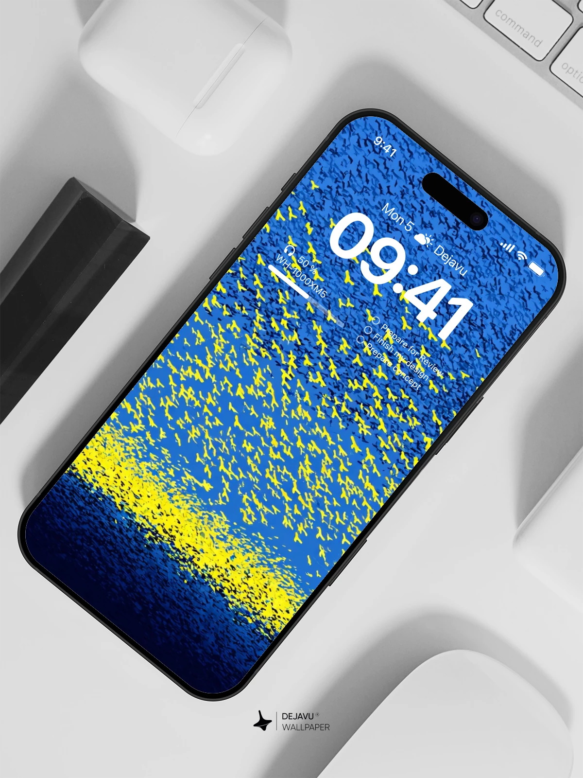 Yellow and Blue Abstract Wallpaper 4K for Mobile Background