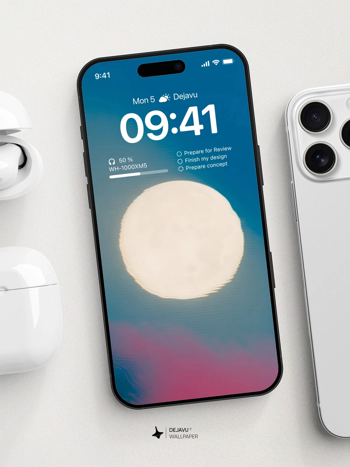 Moon Clouds Wallpaper 4K for iPhone Lock Screen