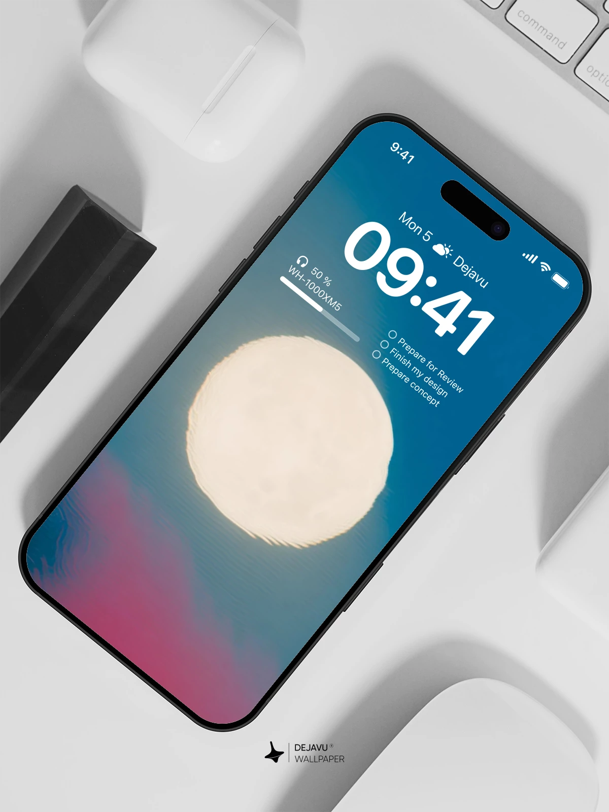 Moon Clouds Wallpaper 4K for iPhone Lock Screen