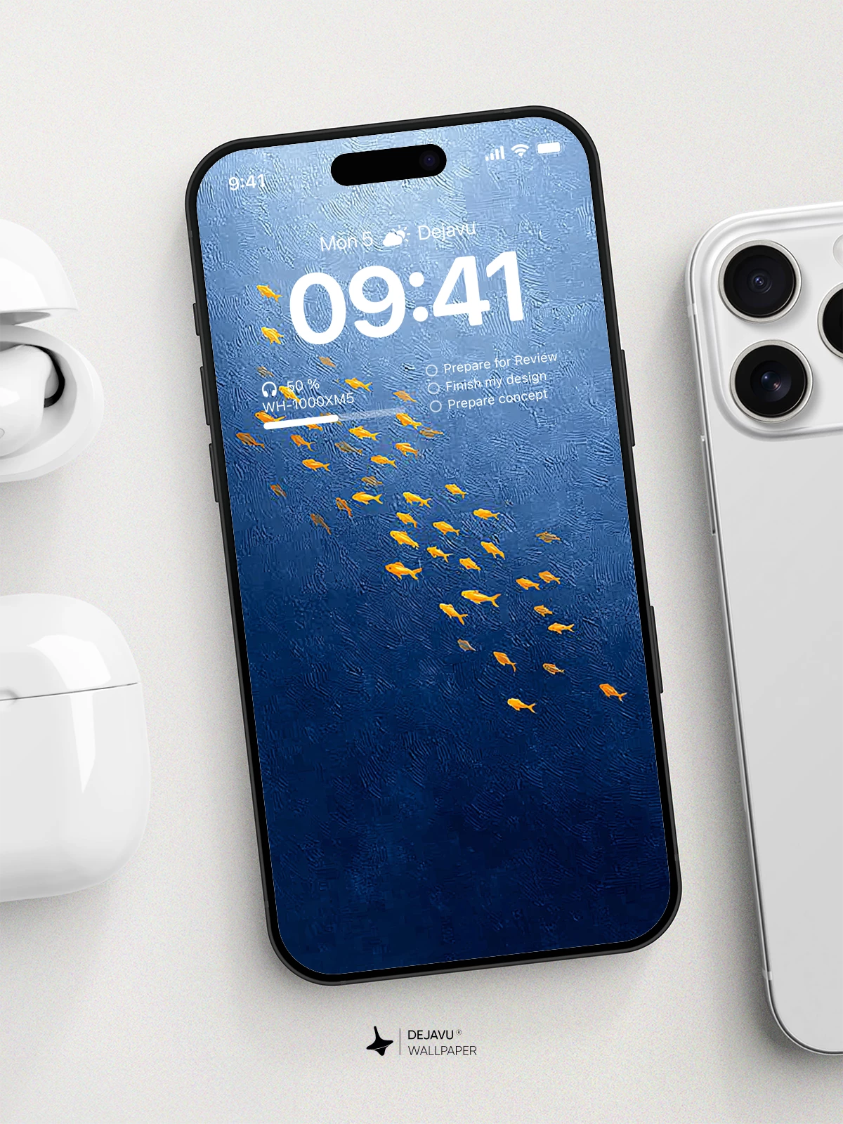 Blue Ocean with Fish Wallpaper 4K for iPhone Lock Screen