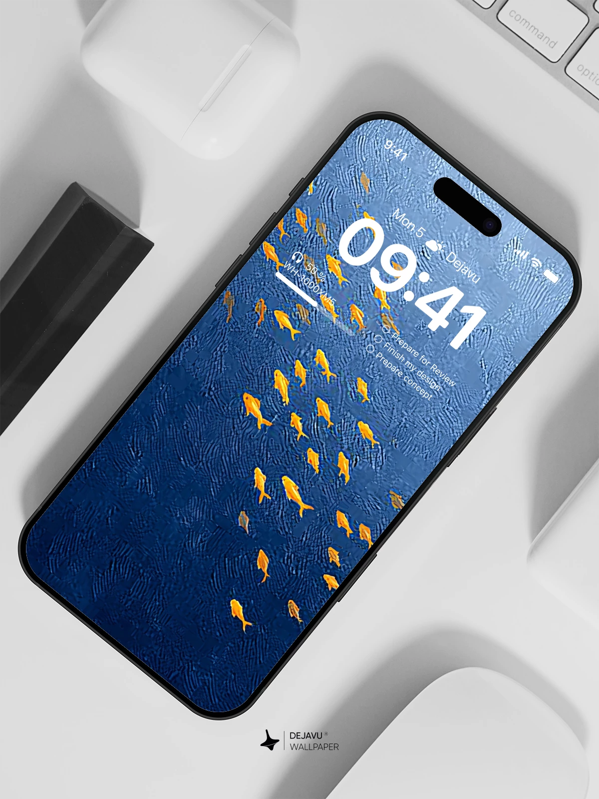 Blue Ocean with Fish Wallpaper 4K for iPhone Lock Screen
