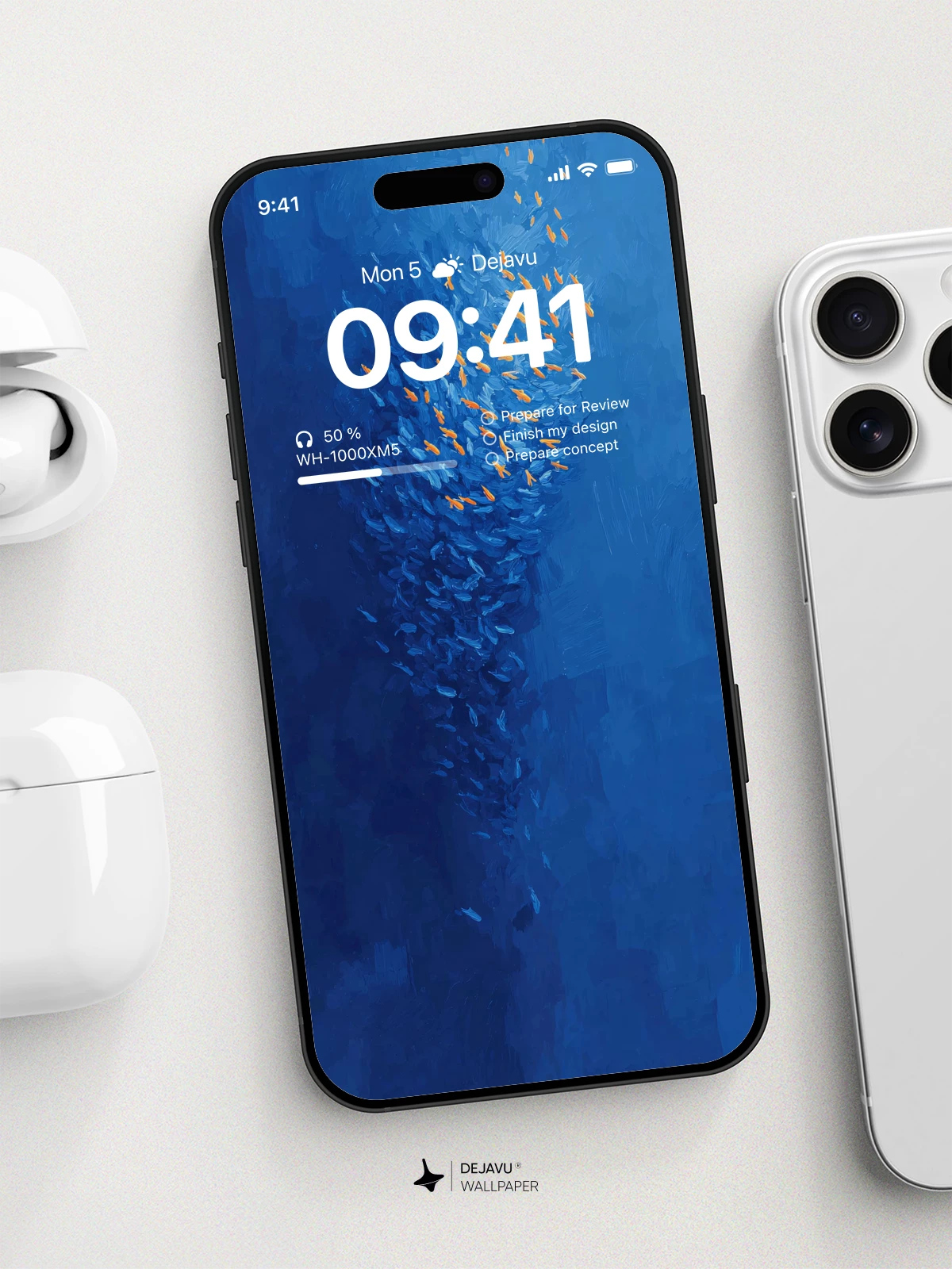 Blue Fish School Wallpaper 4K for iPhone Lock Screen