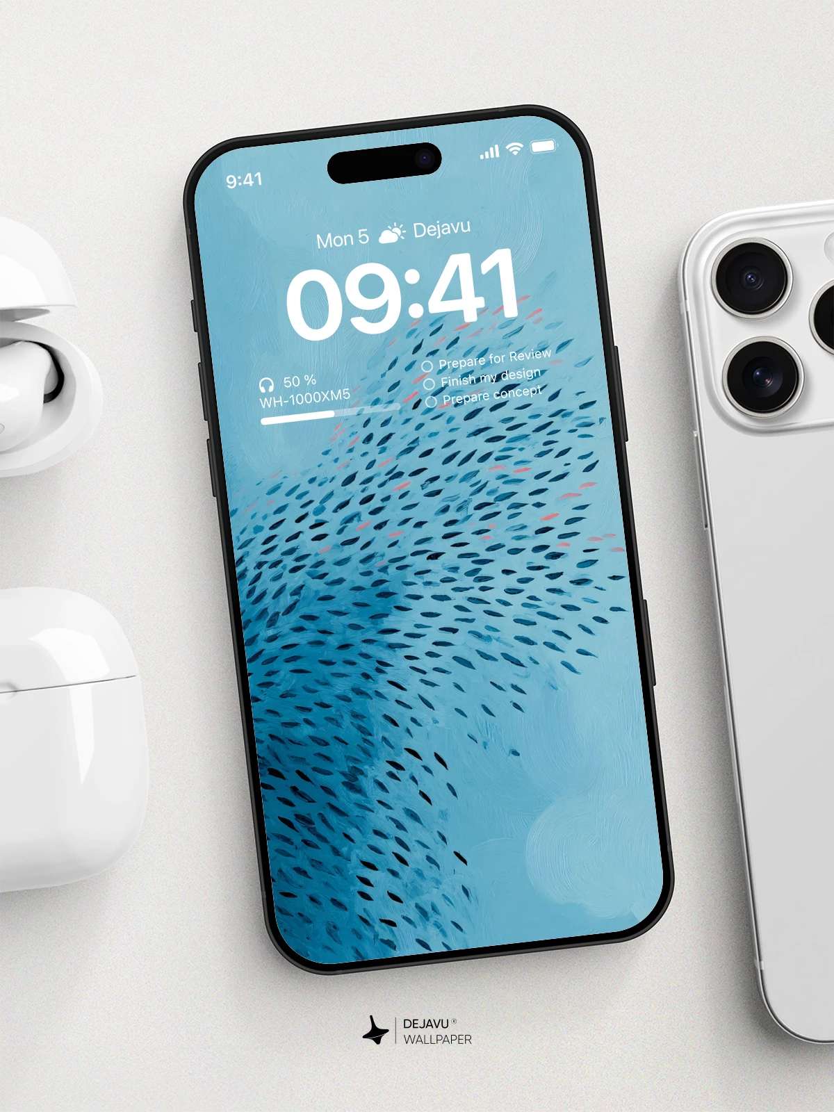 Abstract Blue Fish Wallpaper 4K for iPhone Lock Screen