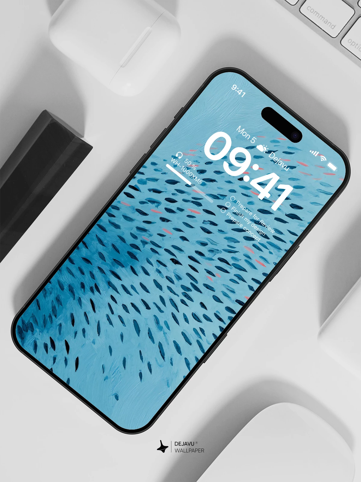 Abstract Blue Fish Wallpaper 4K for iPhone Lock Screen