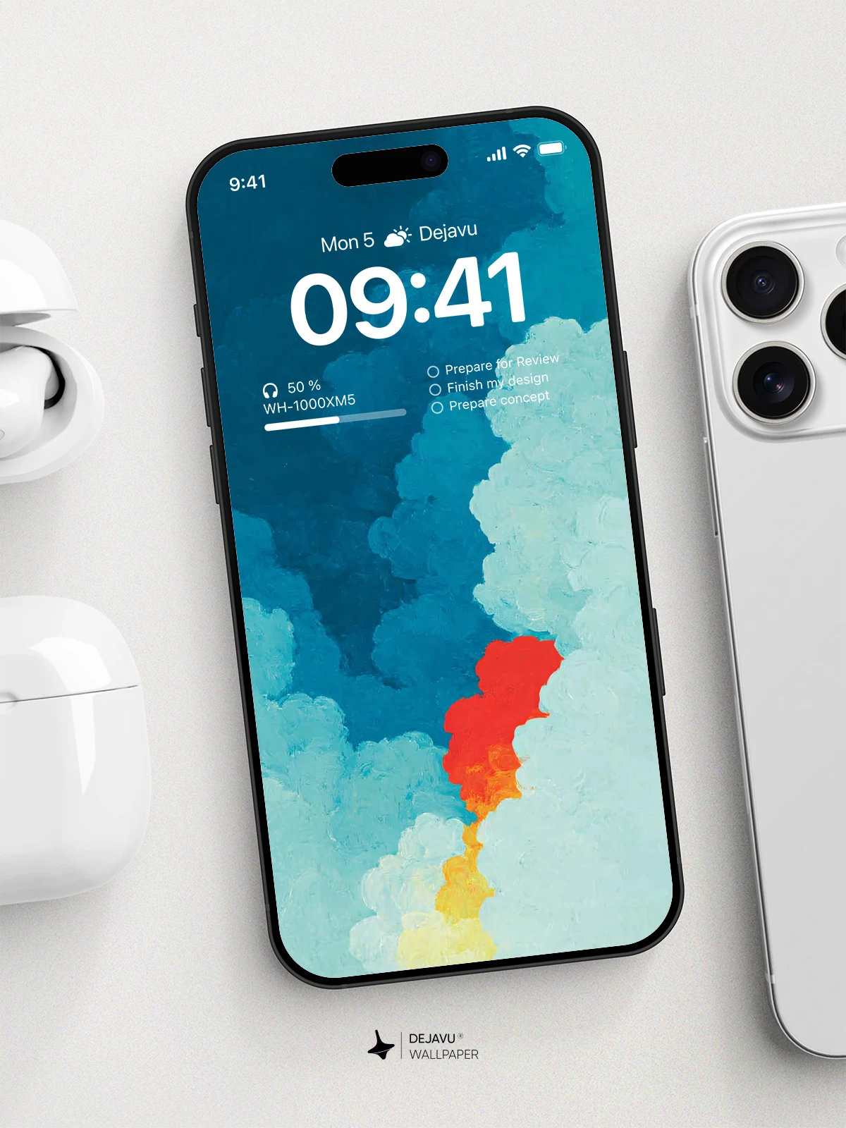 Abstract Blue Cloud Wallpaper 4K for iPhone Lock Screen