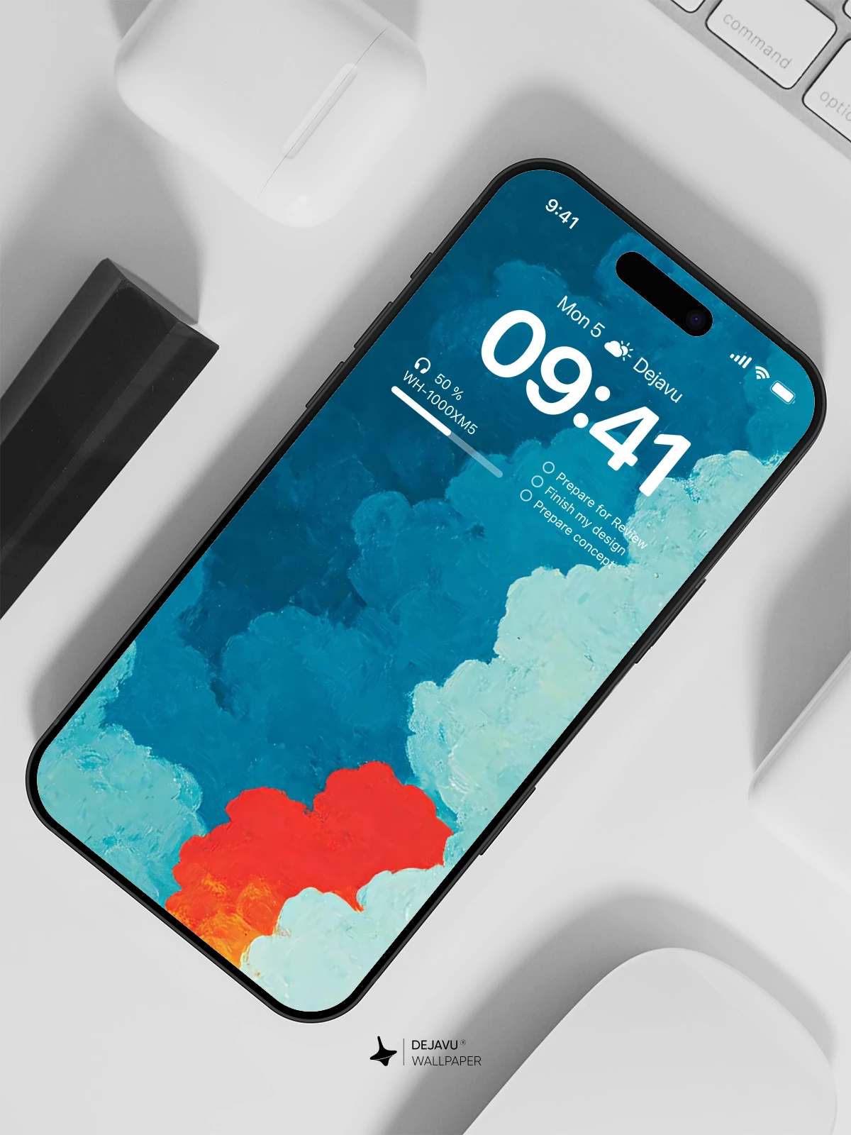 Abstract Blue Cloud Wallpaper 4K for iPhone Lock Screen