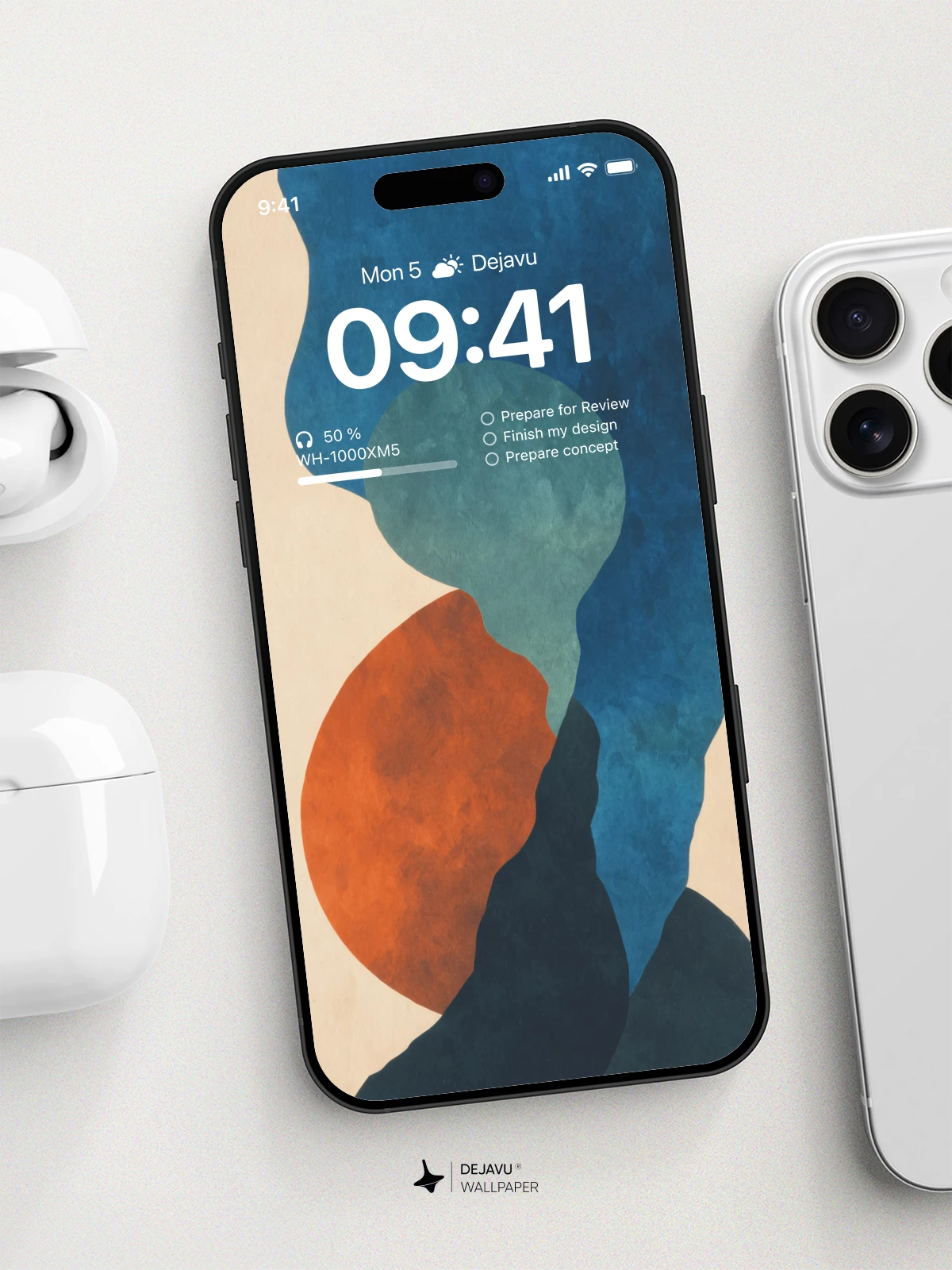 Abstract Blue and Orange Shapes Wallpaper 4K for Mobile Background