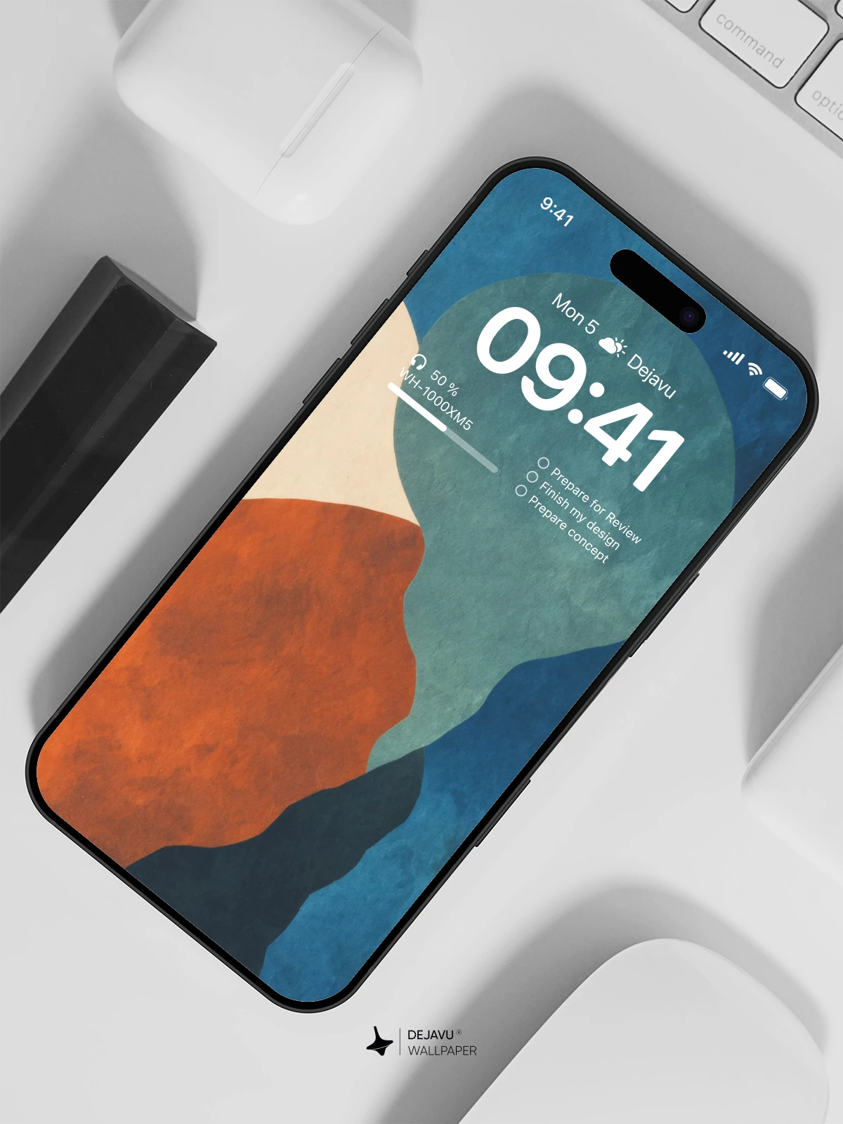 Abstract Blue and Orange Shapes Wallpaper 4K for Mobile Background