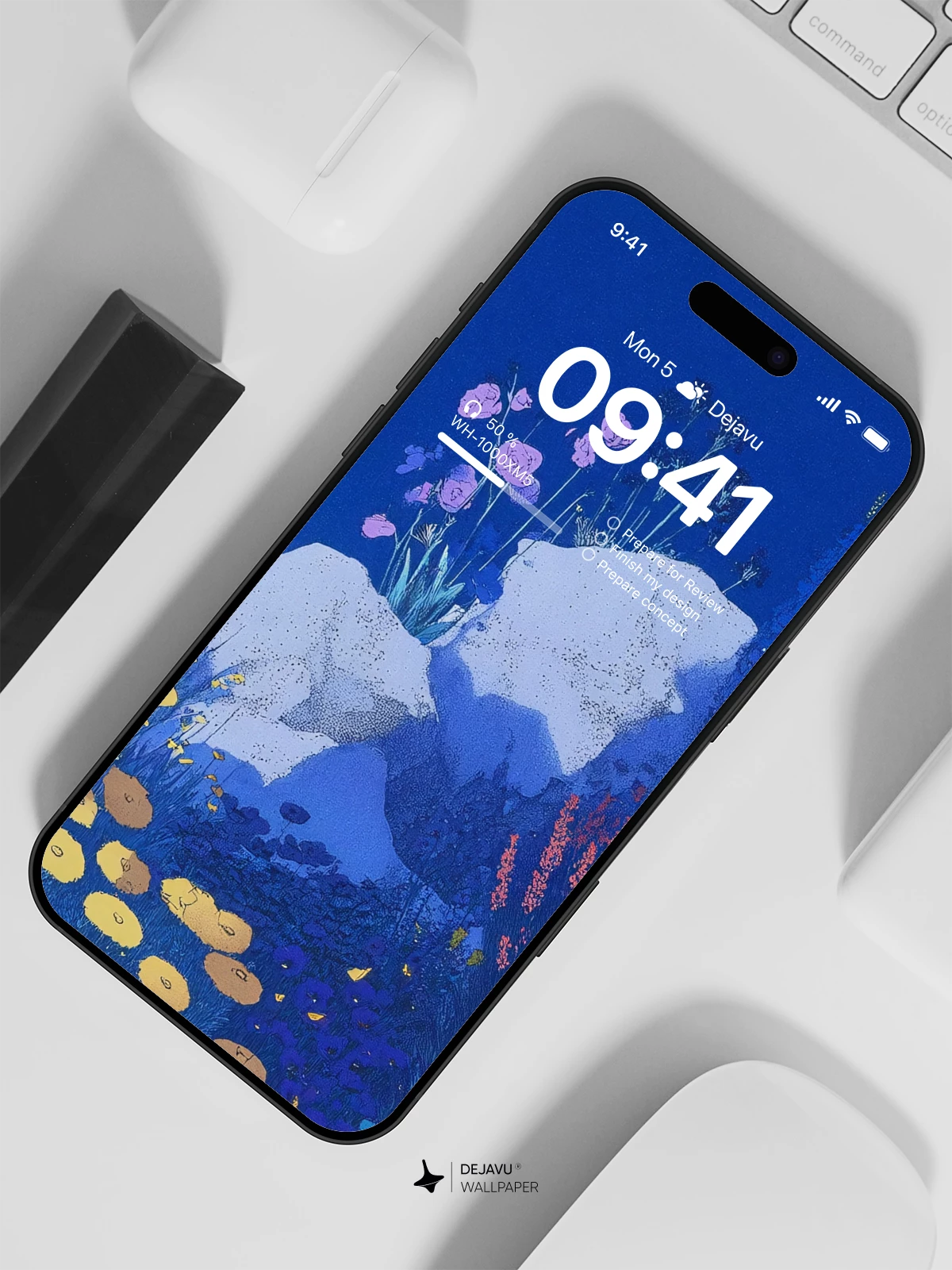 Blue Flower Garden Wallpaper 4K for iPhone Lock Screen