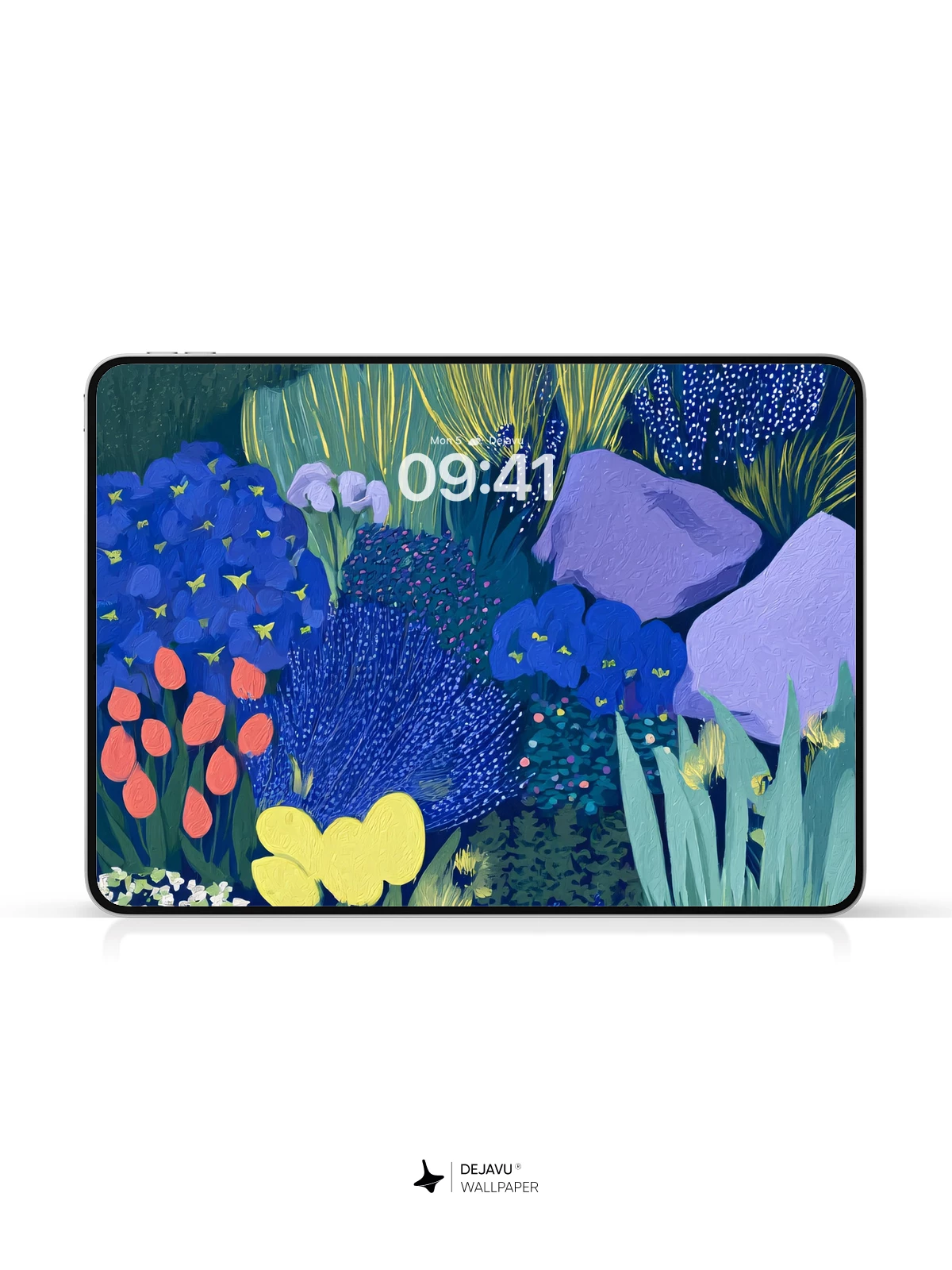 Blue Floral Garden Wallpaper 4K for iPhone Lock Screen