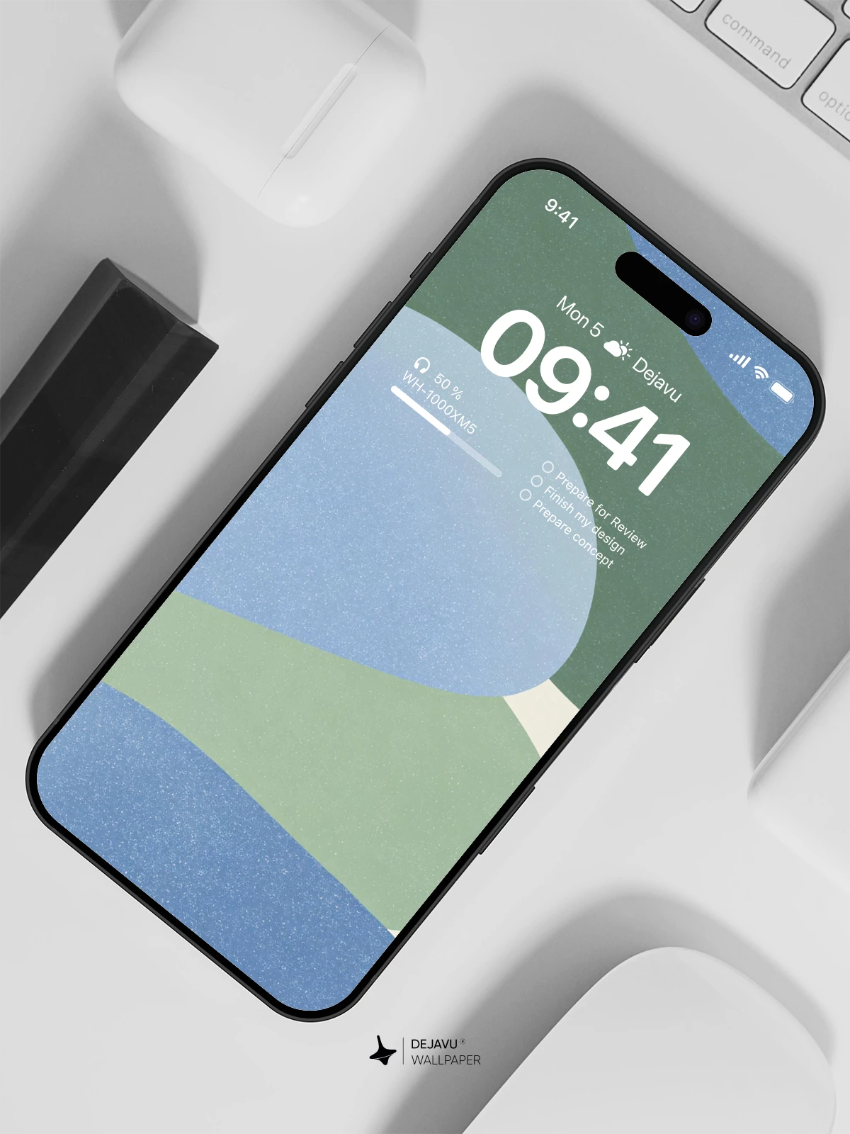 Abstract Blue and Green Wallpaper 4K for iPhone Lock Screen