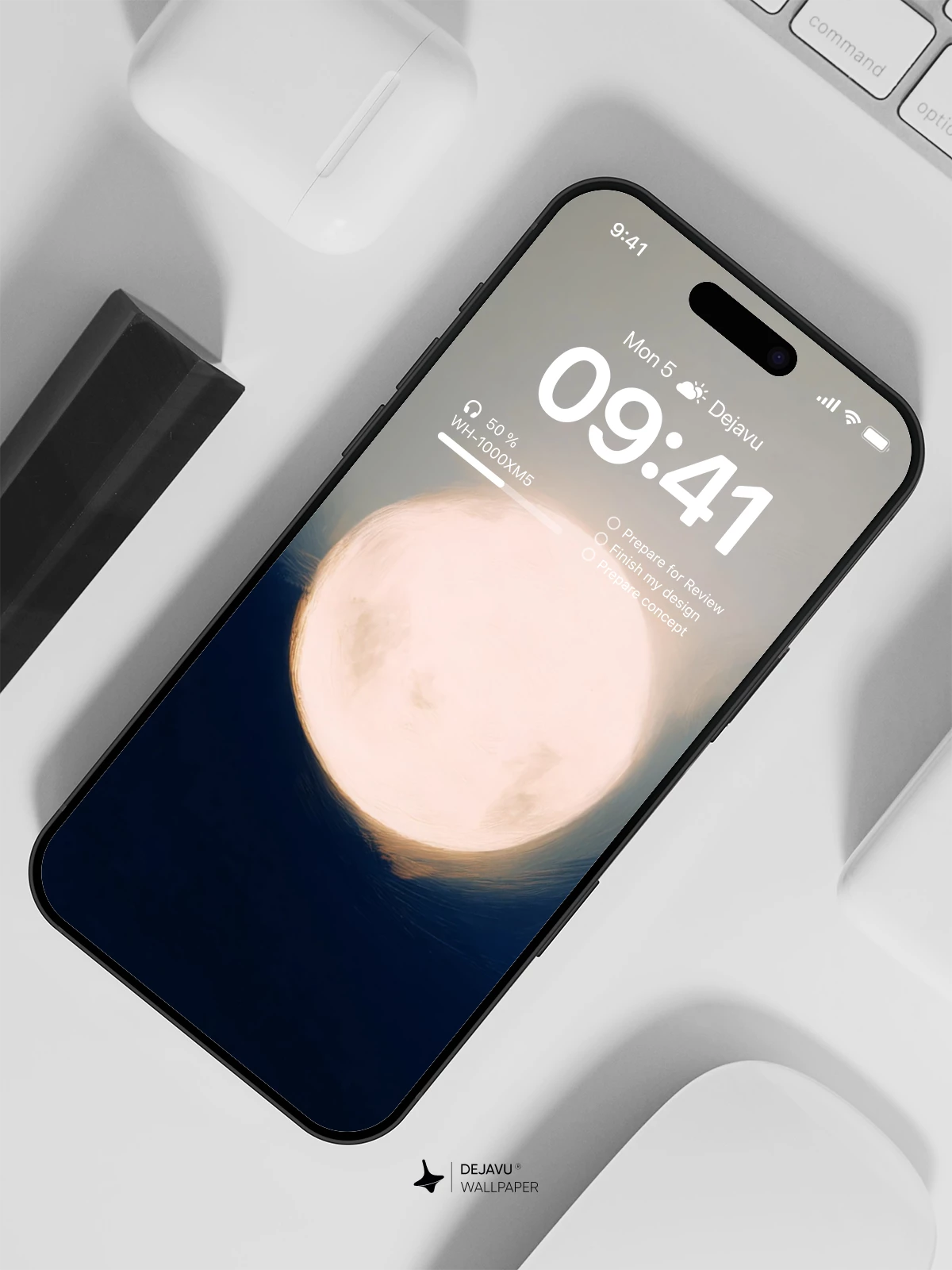 Moon Night Sky Wallpaper 4K for iPhone Lock Screen