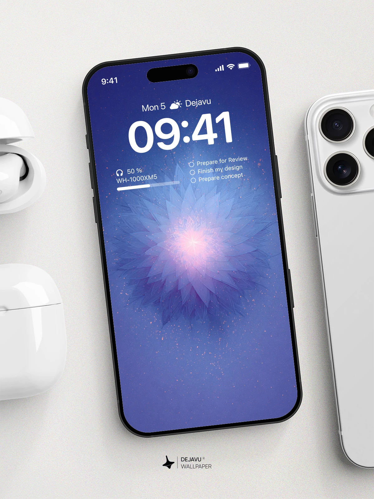 Abstract Blue Flower Wallpaper 4K for iPhone Lock Screen