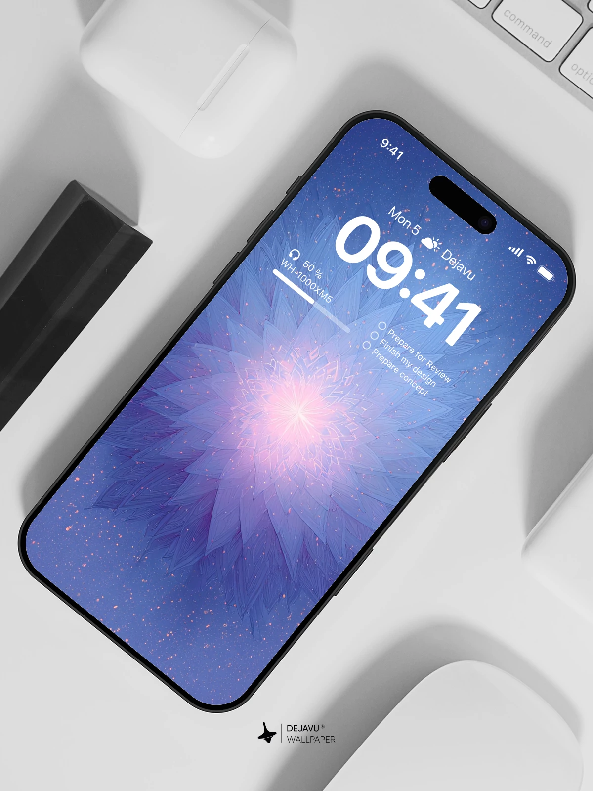 Abstract Blue Flower Wallpaper 4K for iPhone Lock Screen