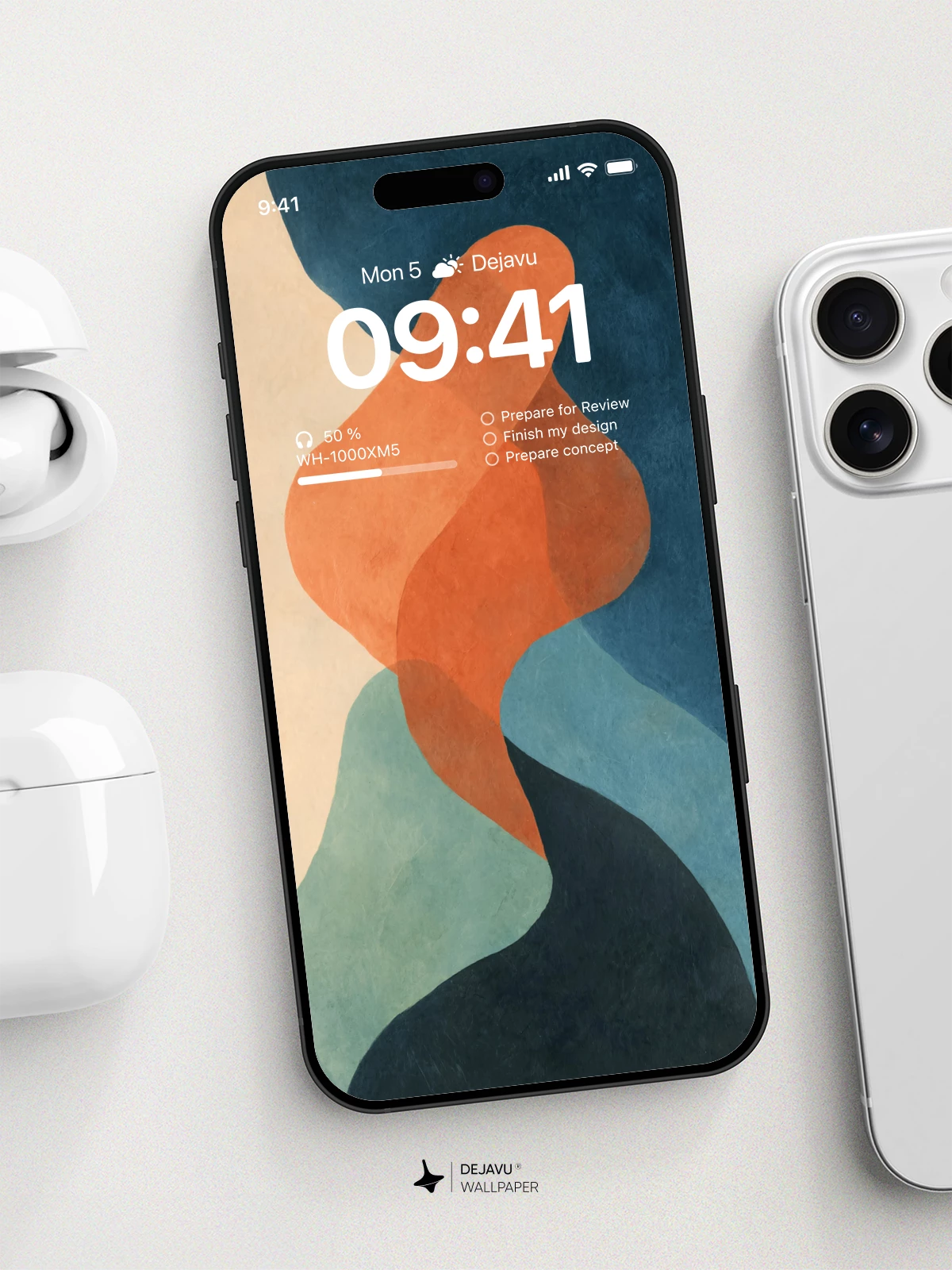Abstract Blue and Orange Wallpaper 4K for iPhone Lock Screen