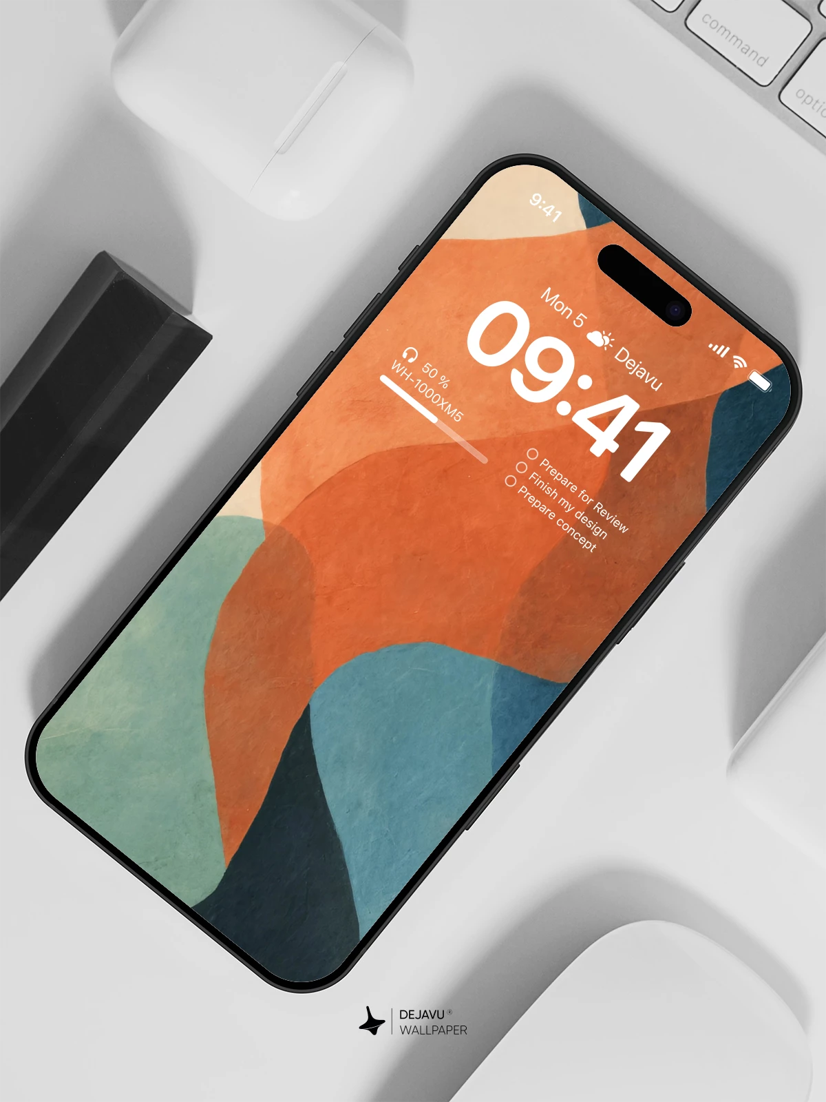 Abstract Blue and Orange Wallpaper 4K for iPhone Lock Screen