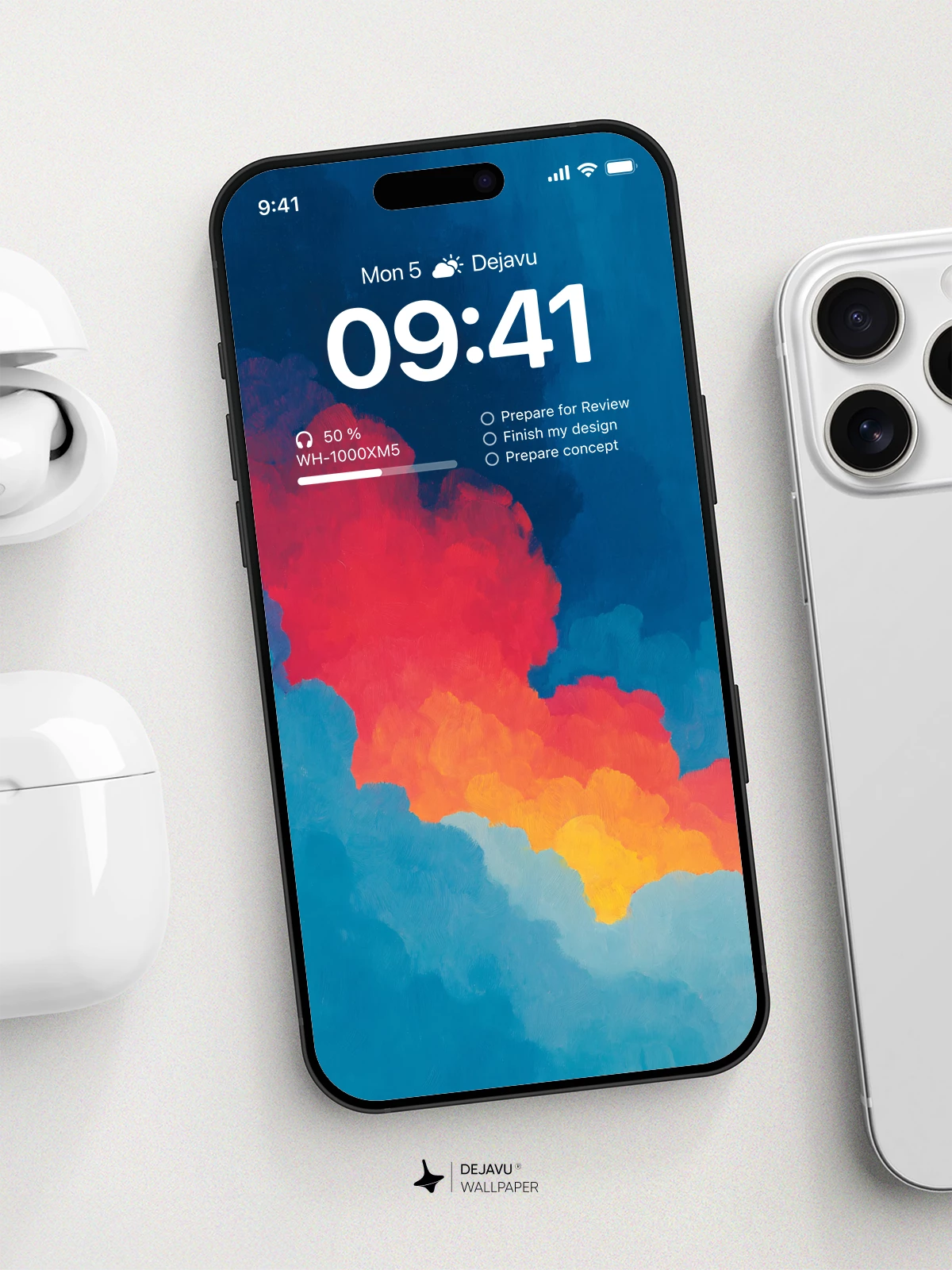 Red and Blue Gradient Wallpaper 4K for iPhone Lock Screen