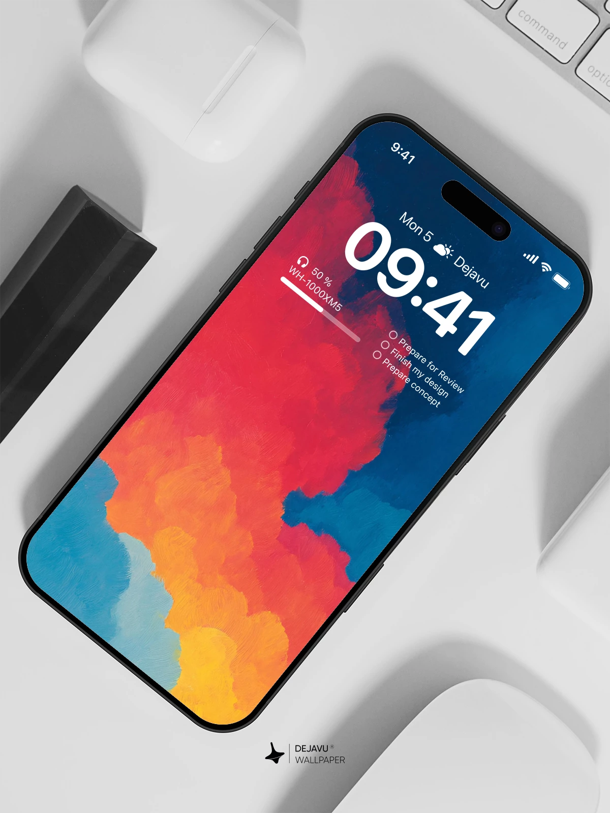 Red and Blue Gradient Wallpaper 4K for iPhone Lock Screen