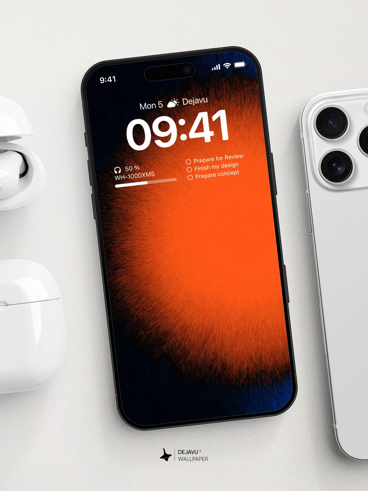 Vibrant Orange and Blue Gradient Wallpaper 4K for iPhone Lock Screen