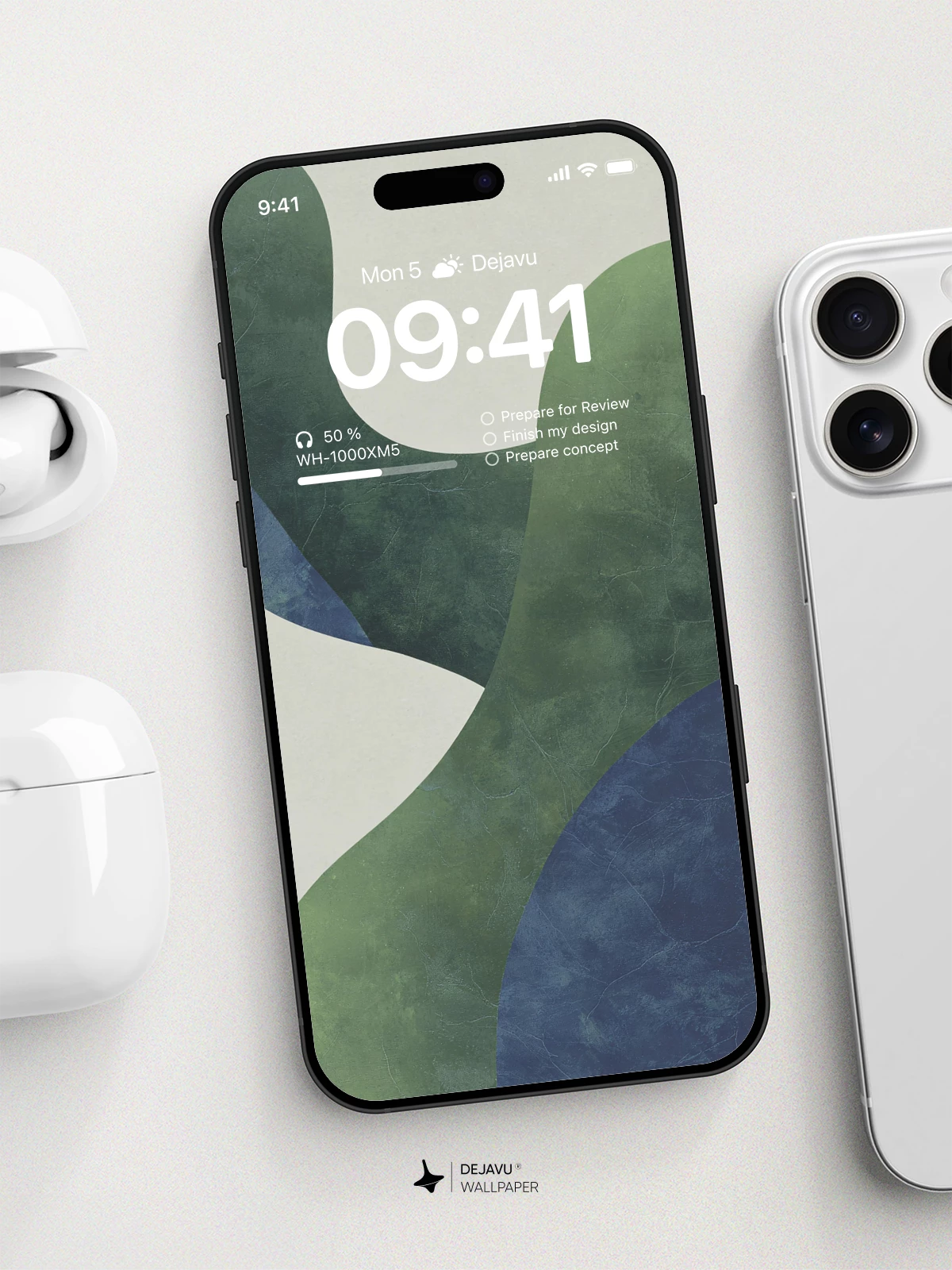 Abstract Green Blue Wallpaper 4K for iPhone Lock Screen