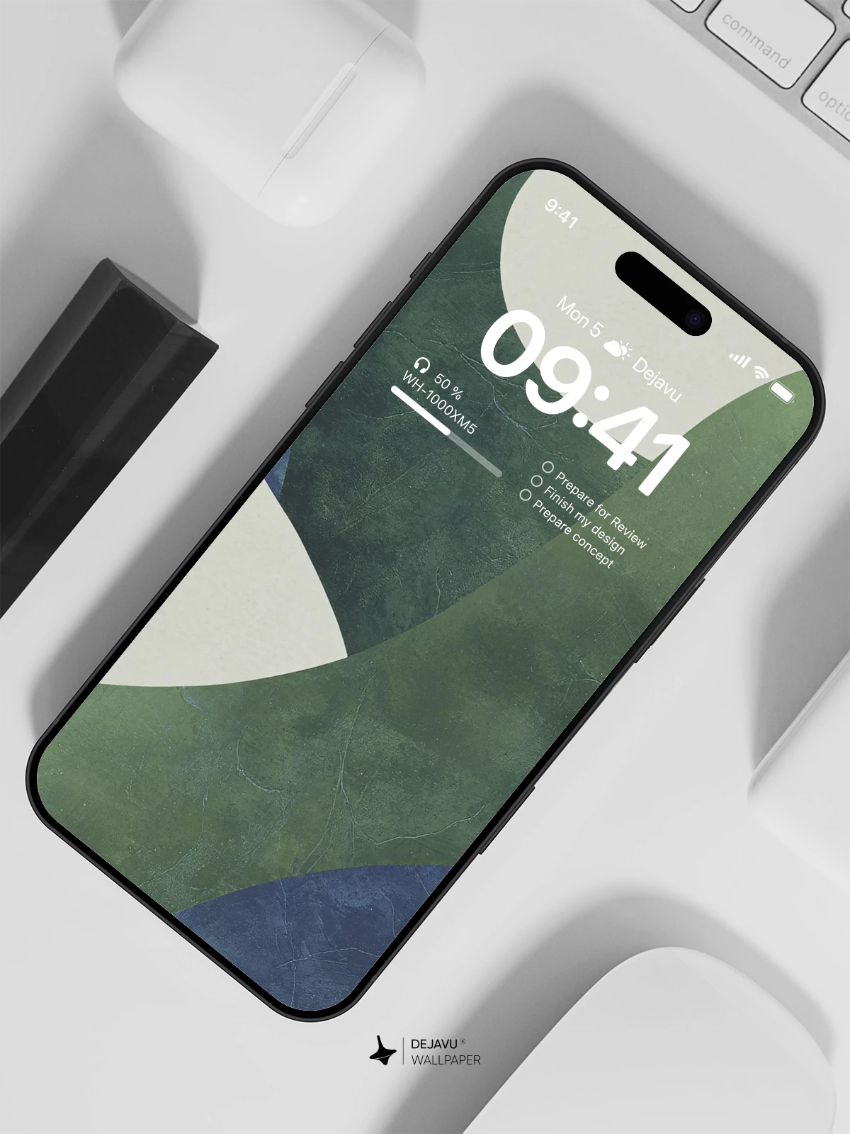 Abstract Green Blue Wallpaper 4K for iPhone Lock Screen