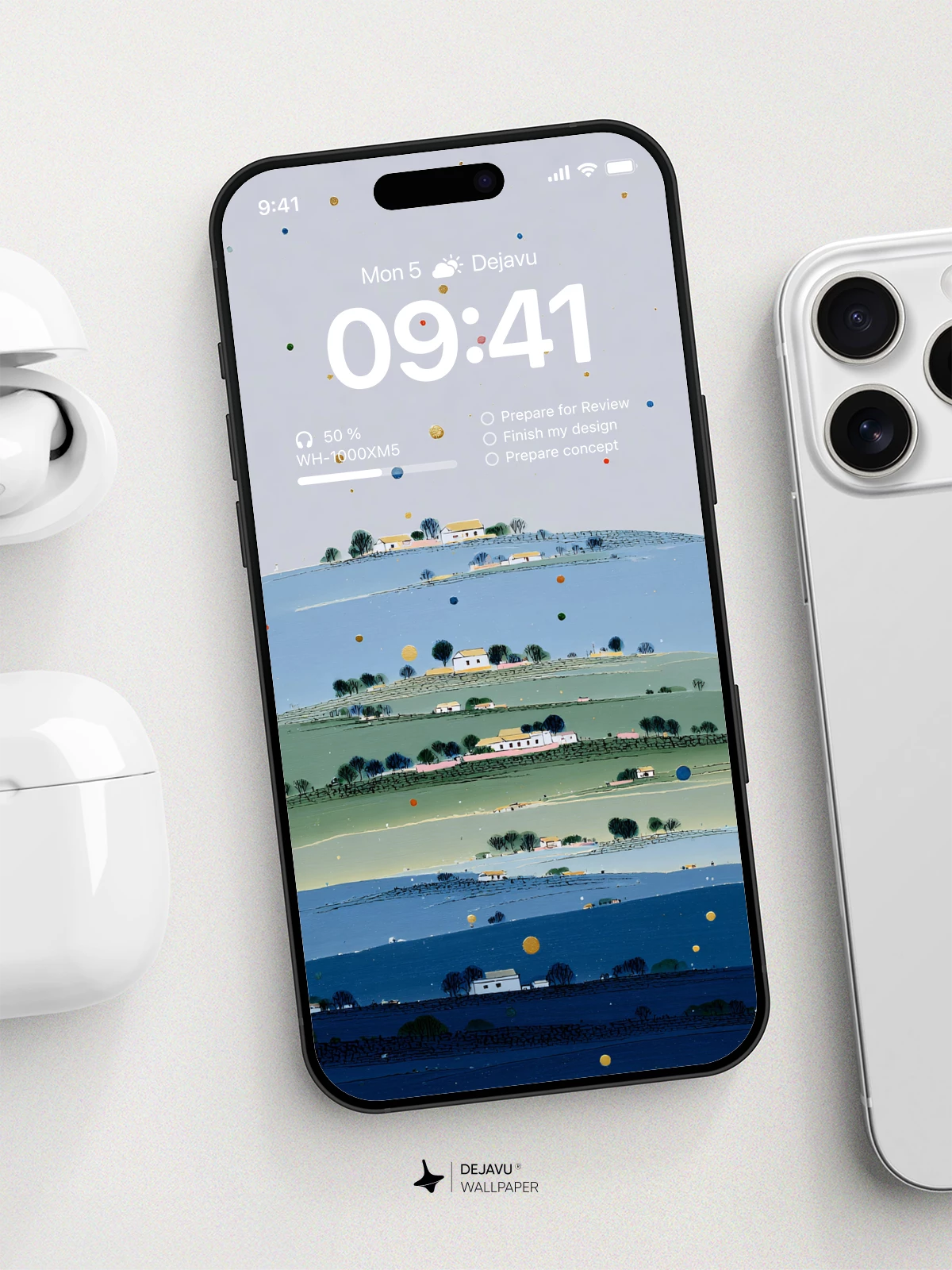 Layered Landscape Wallpaper 4K for iPhone Lock Screen