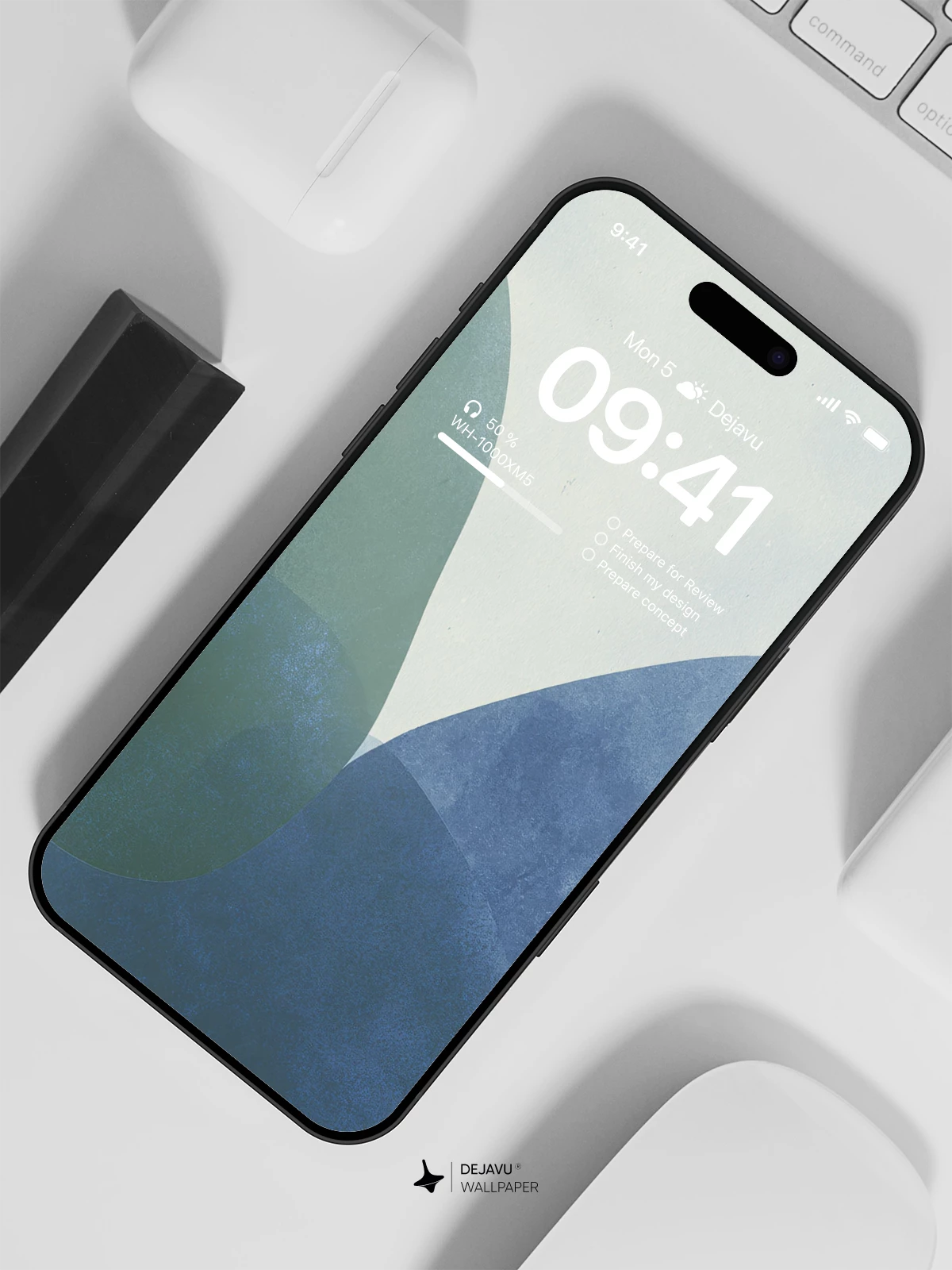 Abstract Blue Green Wallpaper 4K for iPhone Lock Screen
