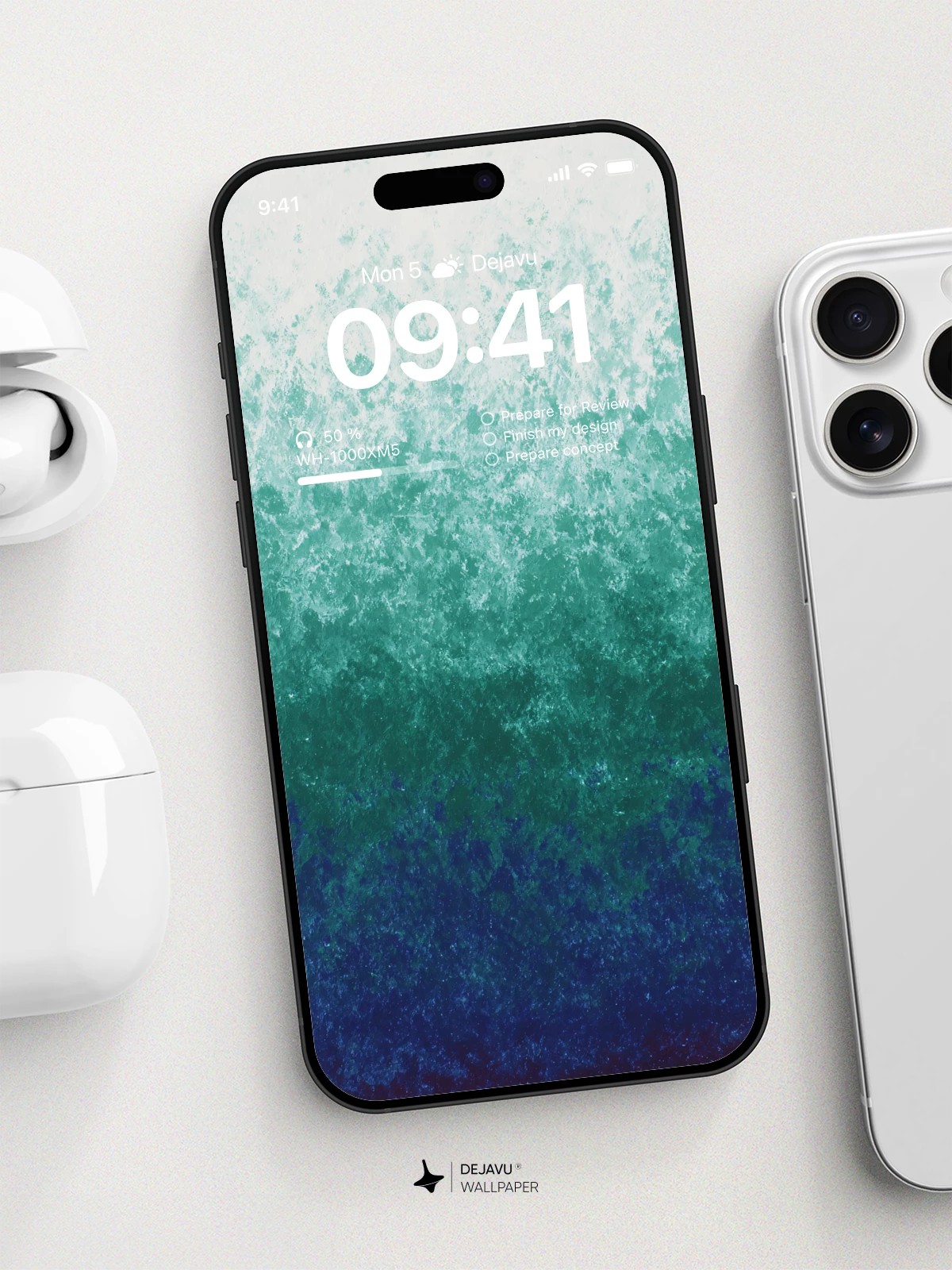 Teal Gradient Wallpaper 4K for iPhone Lock Screen
