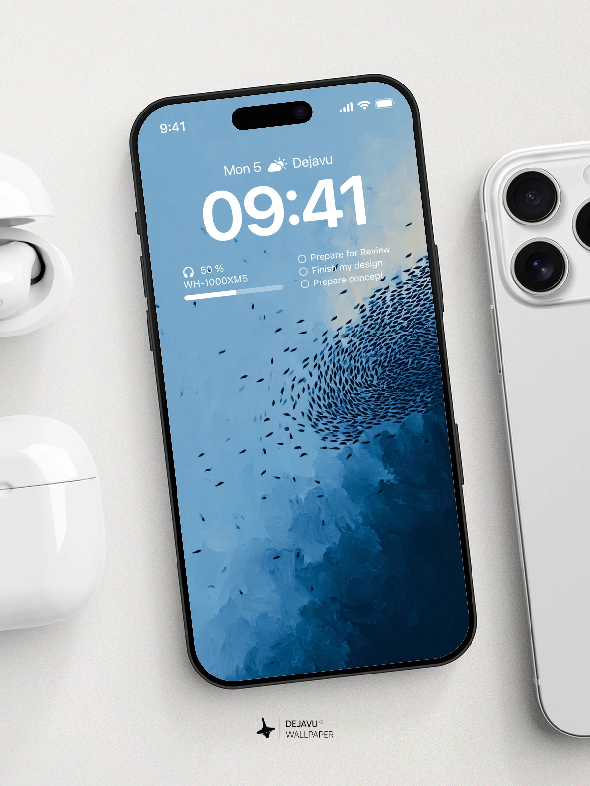 Abstract Blue Bird Flock Wallpaper 4K for iPhone Lock Screen